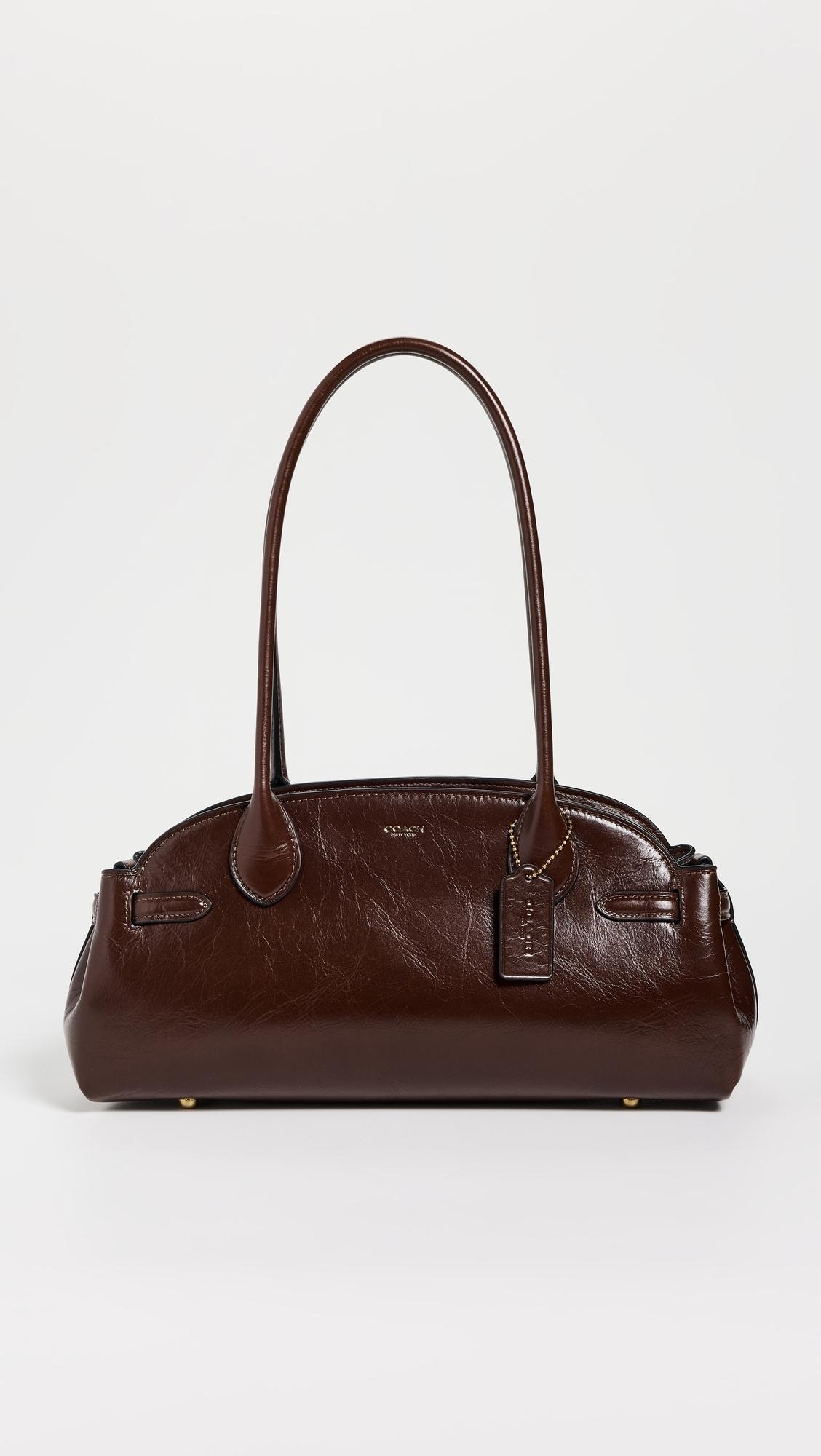 COACH Glazed Leather Empire Carryall Bag 34 in Brown | Lyst