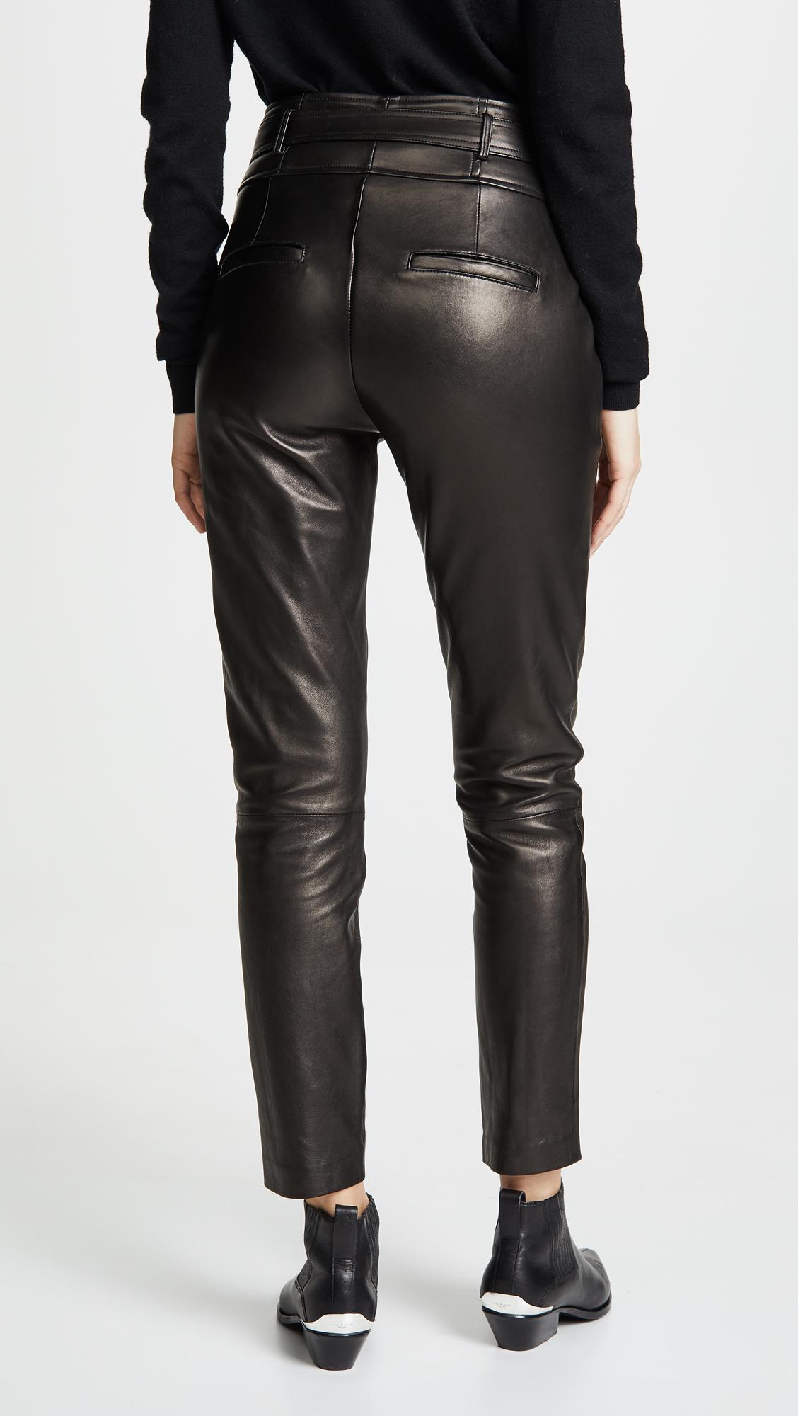 veronica beard faxon leather pants