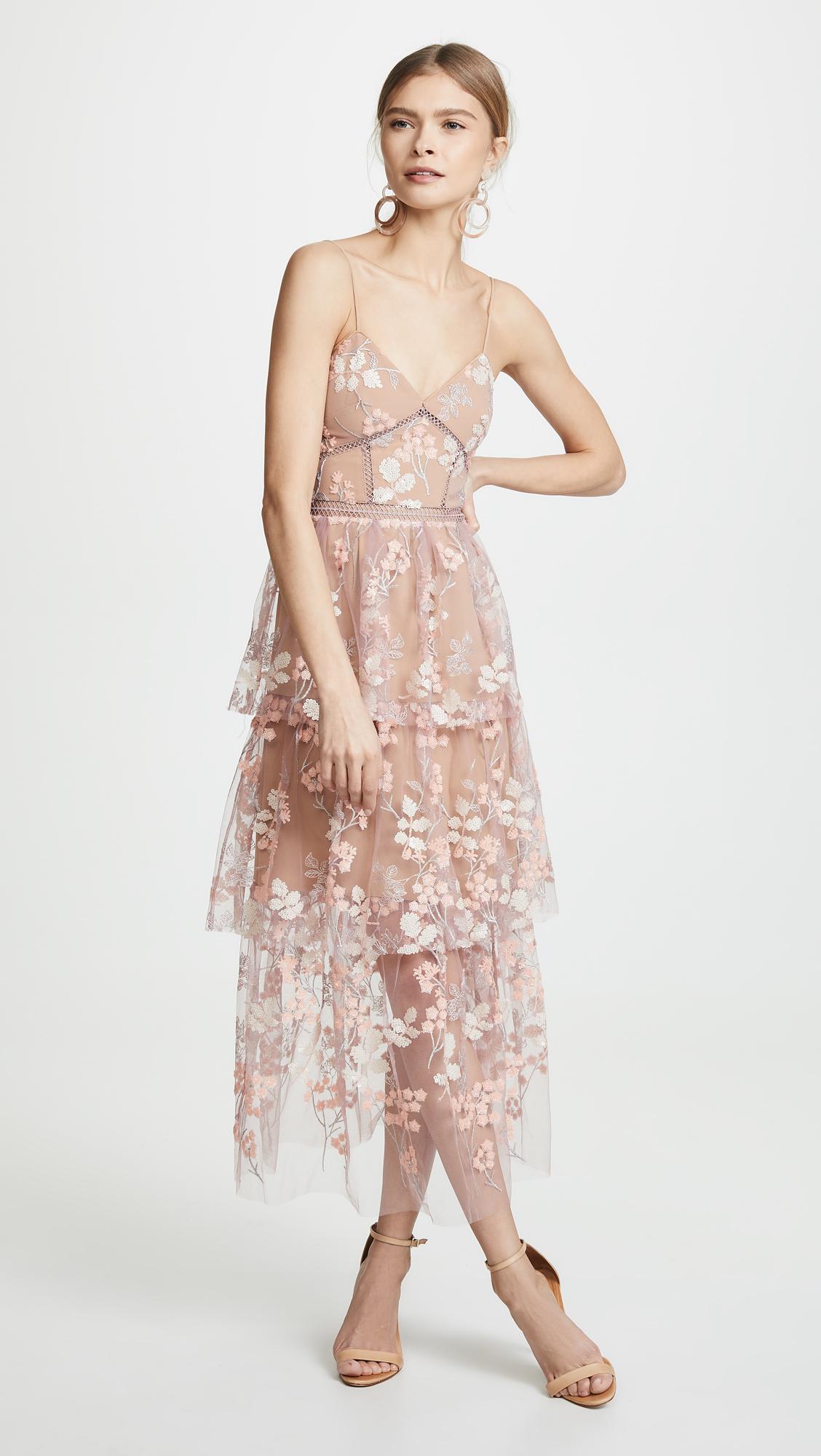 self portrait pink floral dress