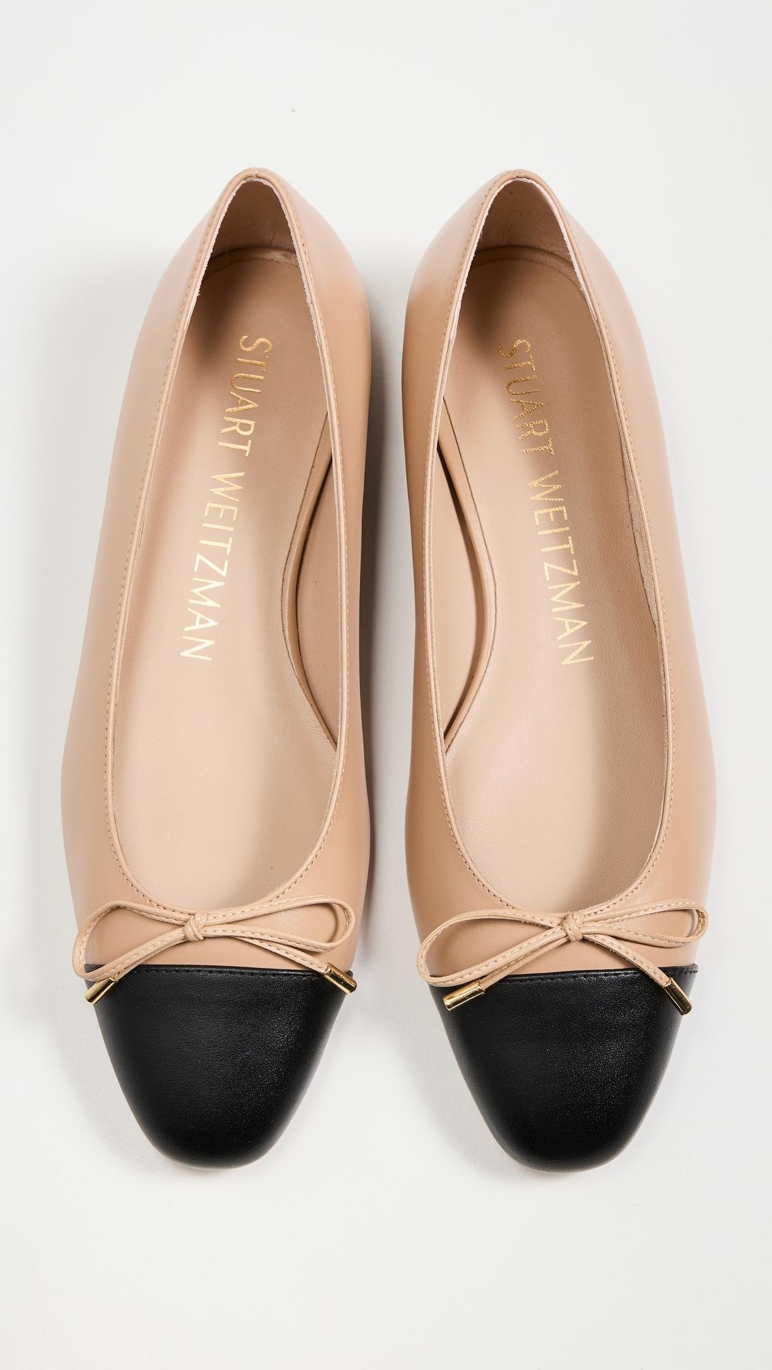 Stuart Weitzman Sleek Bow Flats 8 in Black Lyst