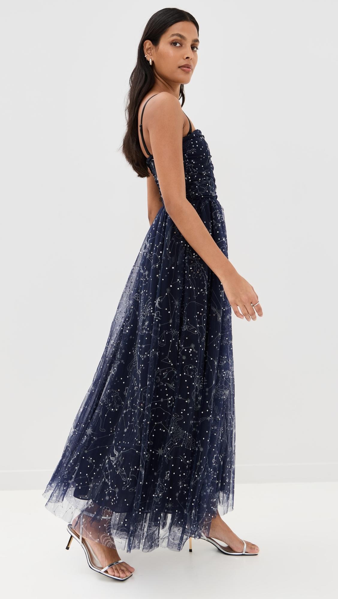 staud blue sequin dress Staud Le Sable Dress Starry Night