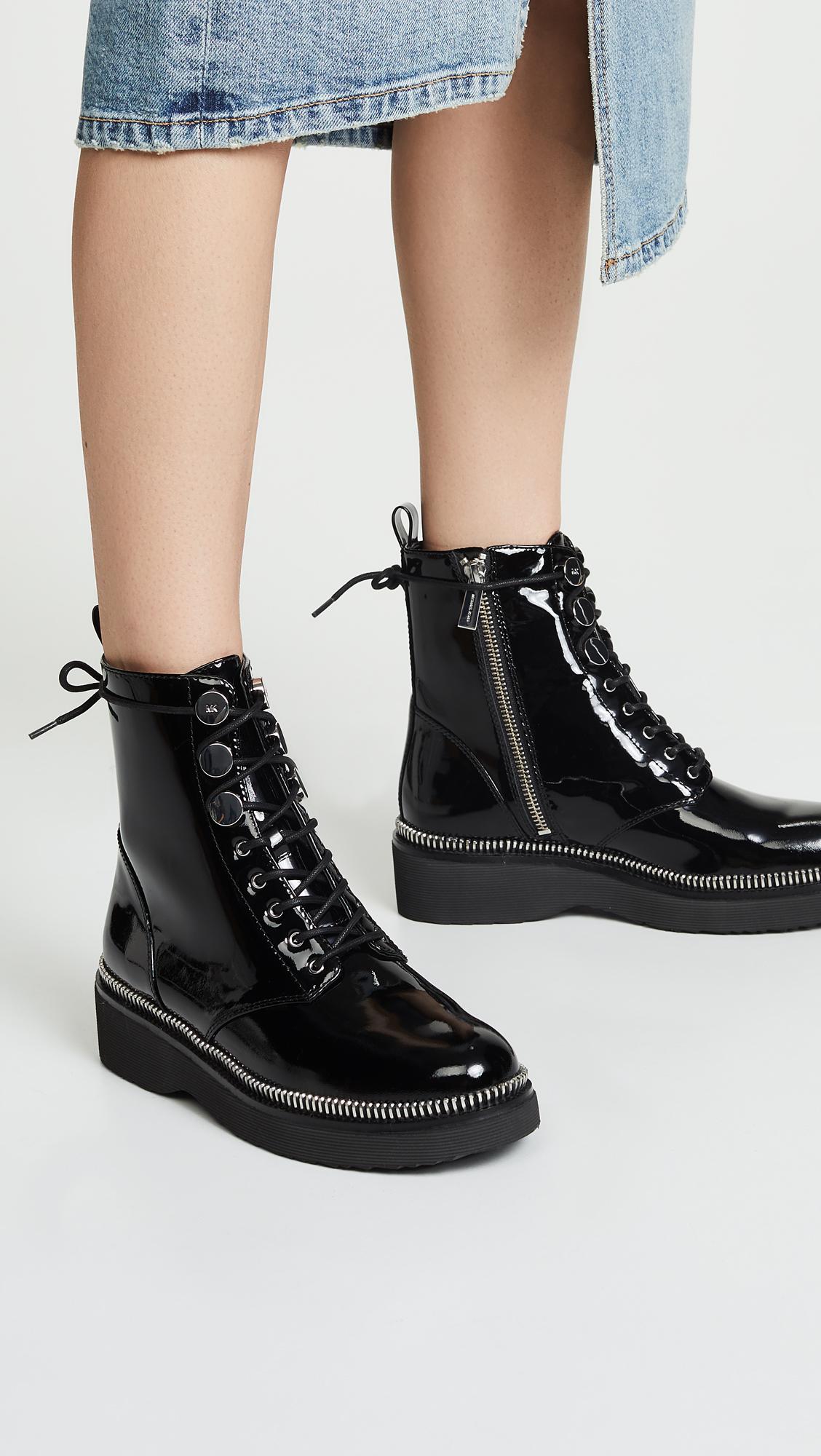 michael kors haskell combat boots black