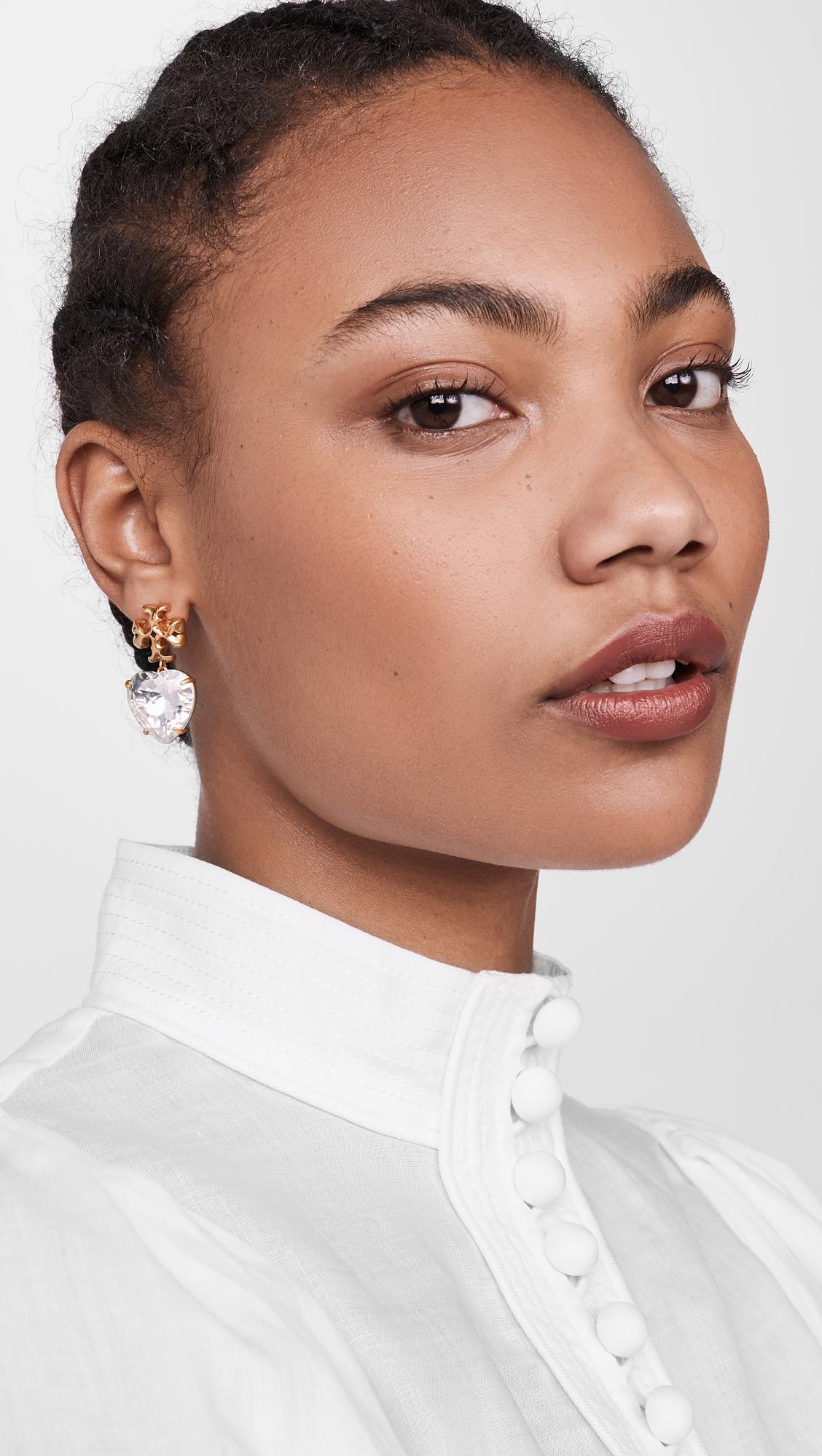 tory burch kira crystal drop earrings