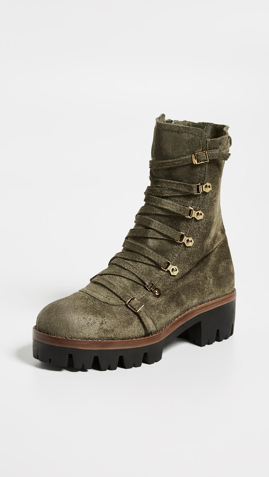 green combat boots