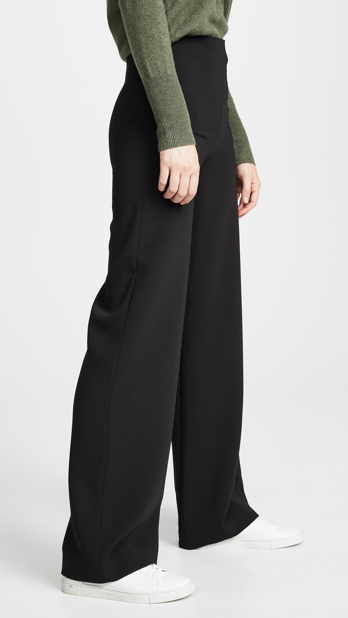 Theory Synthetic Clean Wide Leg Pants in Black - Lyst