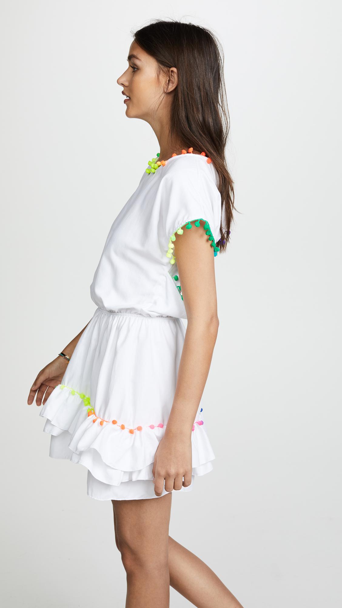 Peixoto Synthetic Nissi Pom Pom Dress in White Lyst