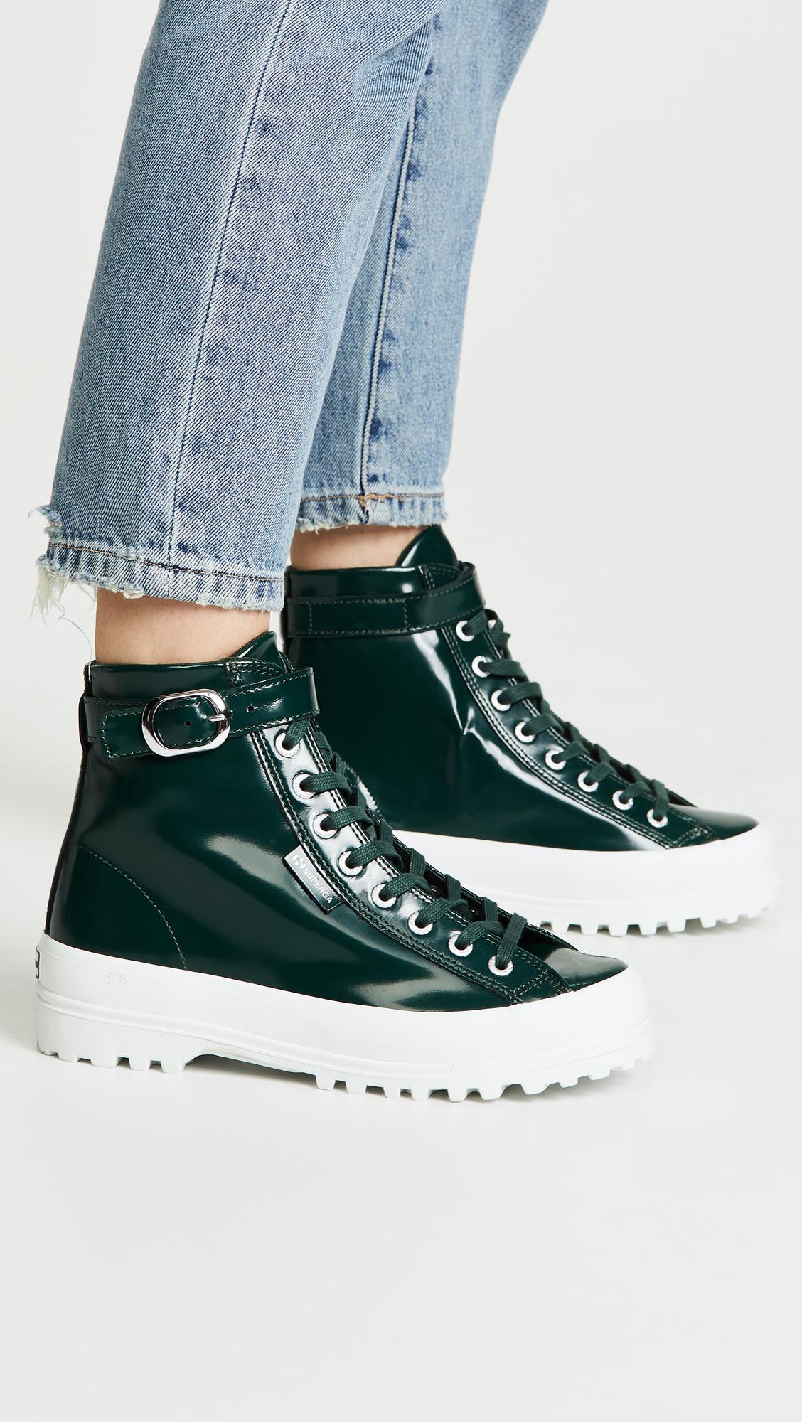 Superga Leather X Alexa Chung 2244 Combat Boot Sneakers in Forest Green  (Green) - Lyst