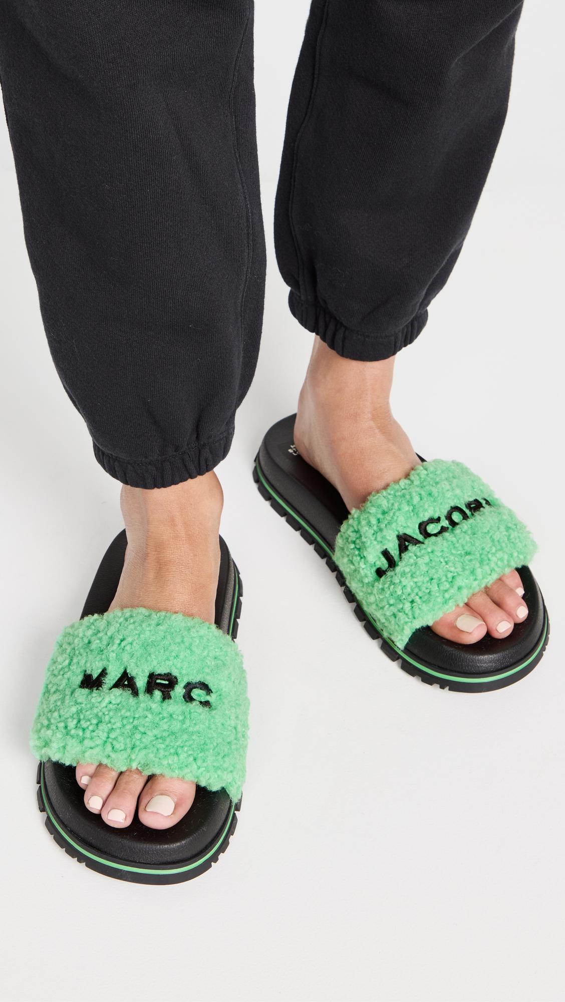 Marc Jacobs The Teddy Slides in Green | Lyst