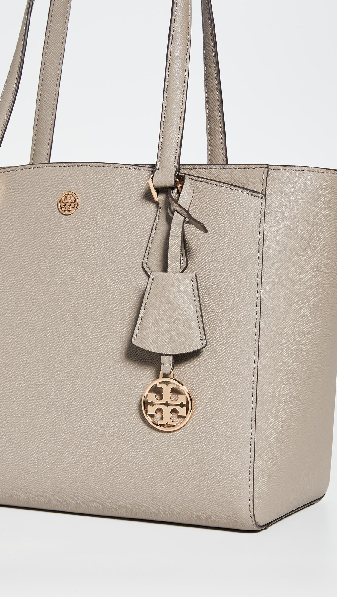 Tory Burch Robinson Small Tote Bag in French Gray