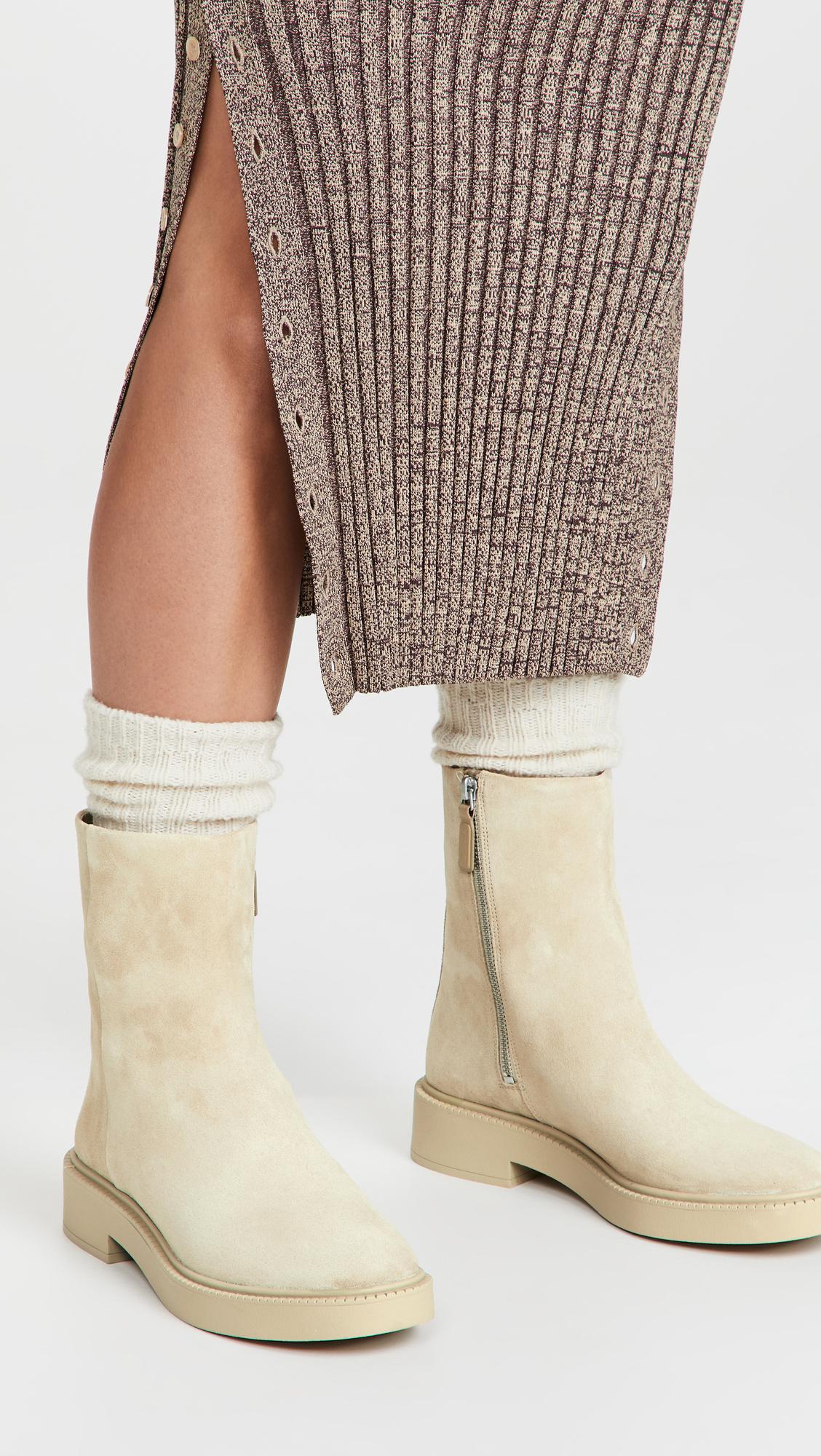 Vince Kady Suede Low Boots in Natural | Lyst