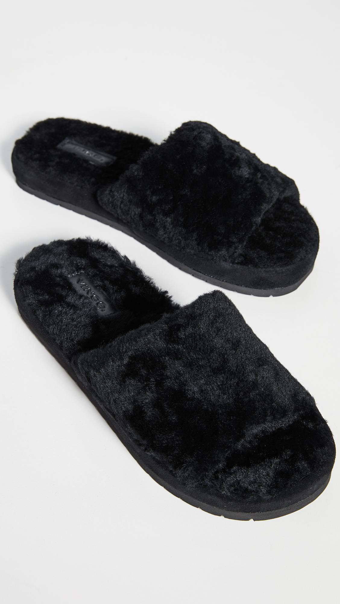 black slipper slides