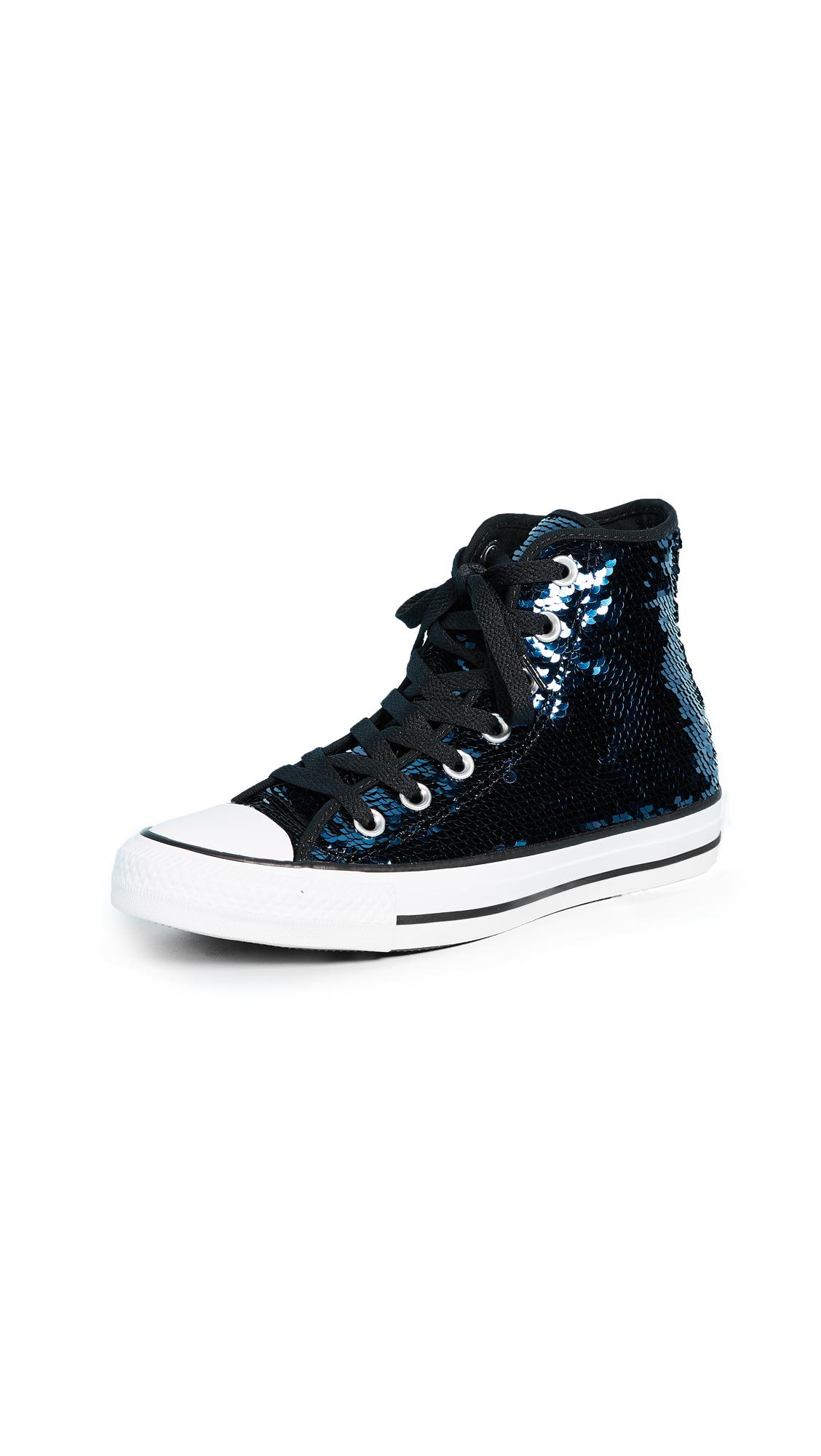 Converse Chuck Taylor All Star Sequins High Top Sneakers in Blue | Lyst