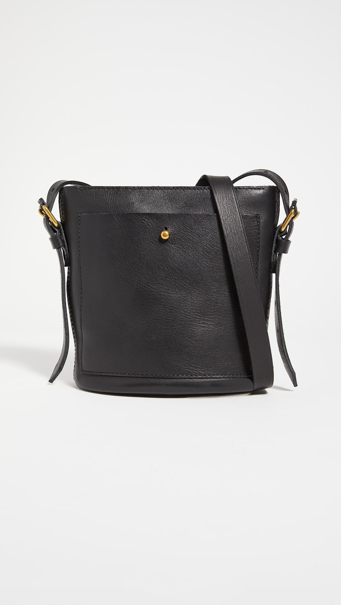 Madewell Leather Mini Transport Bucket Crossbody Bag in Black - Lyst