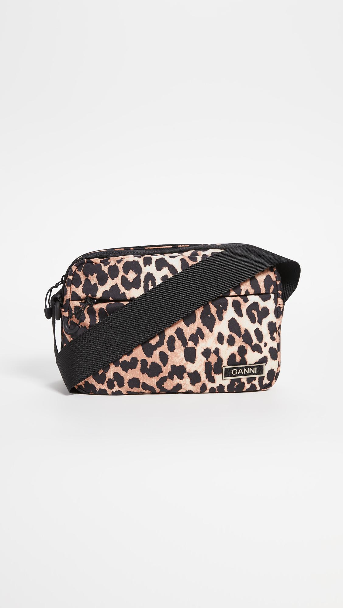ganni leopard crossbody bolsa
