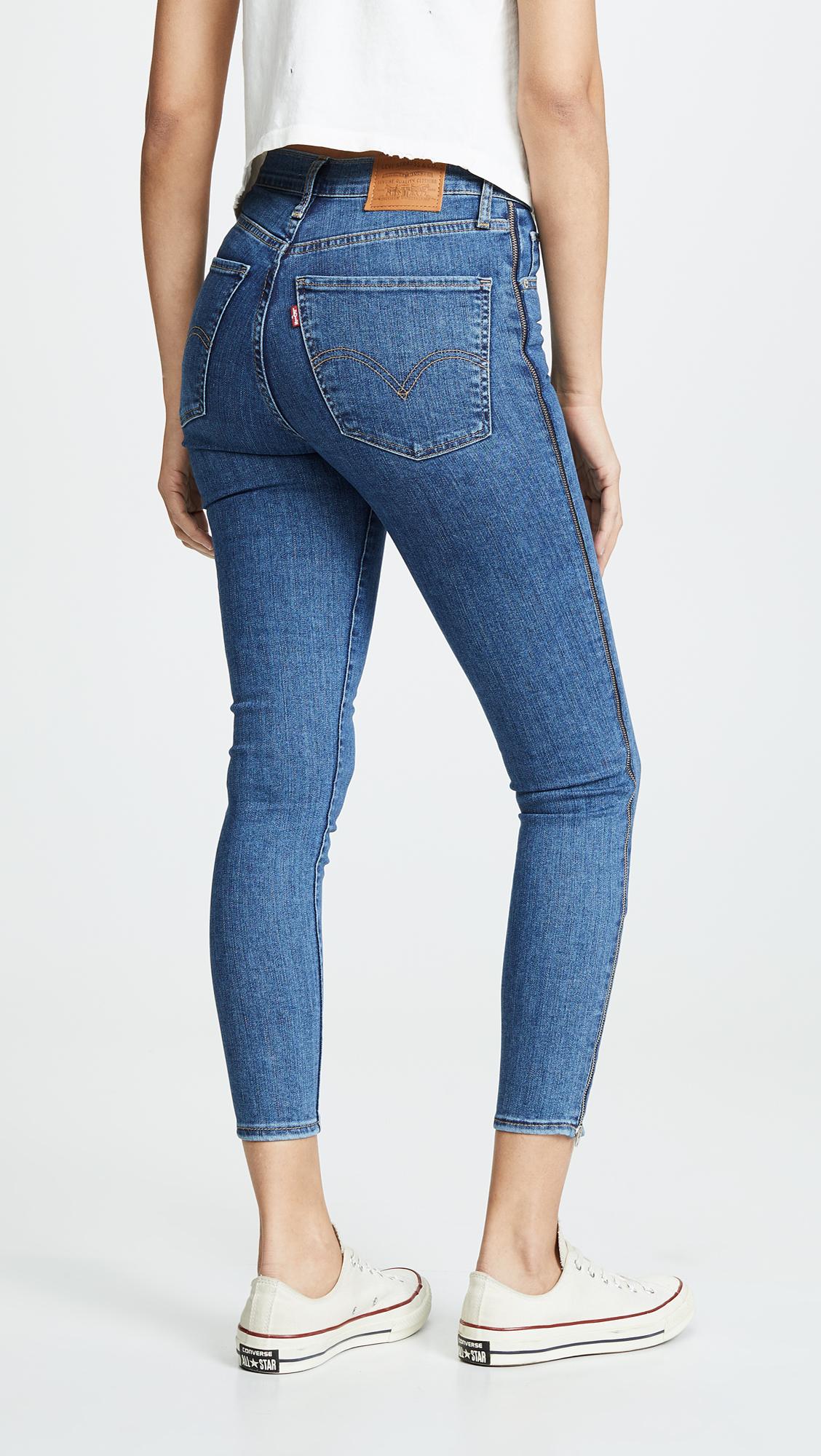 Overtreding Kust Flash Levi's Mile High Ankle Zip Jeans in Blue | Lyst
