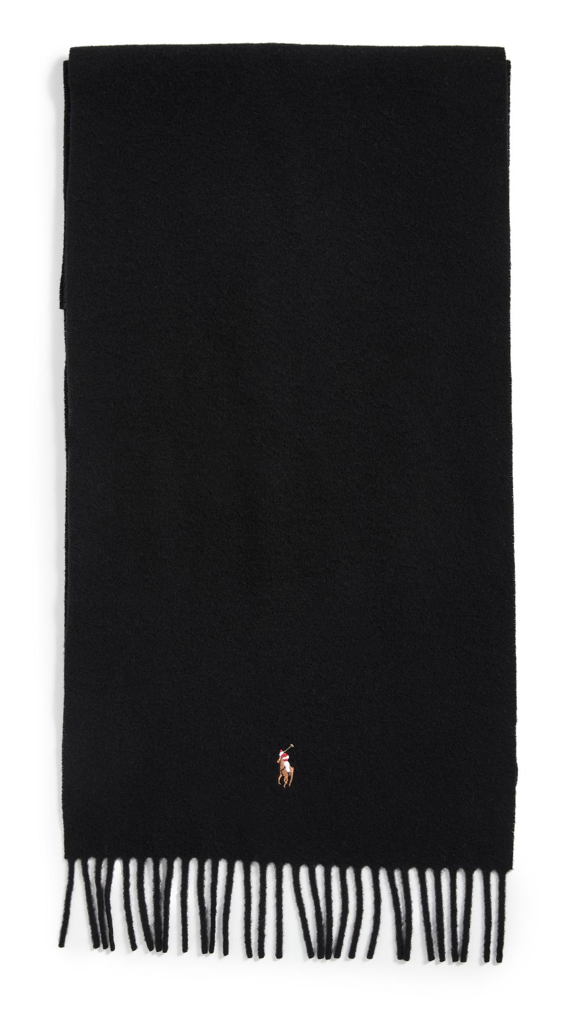 Polo Ralph Lauren Signature Italian Virgin Wool Scarf in Black for Men |  Lyst