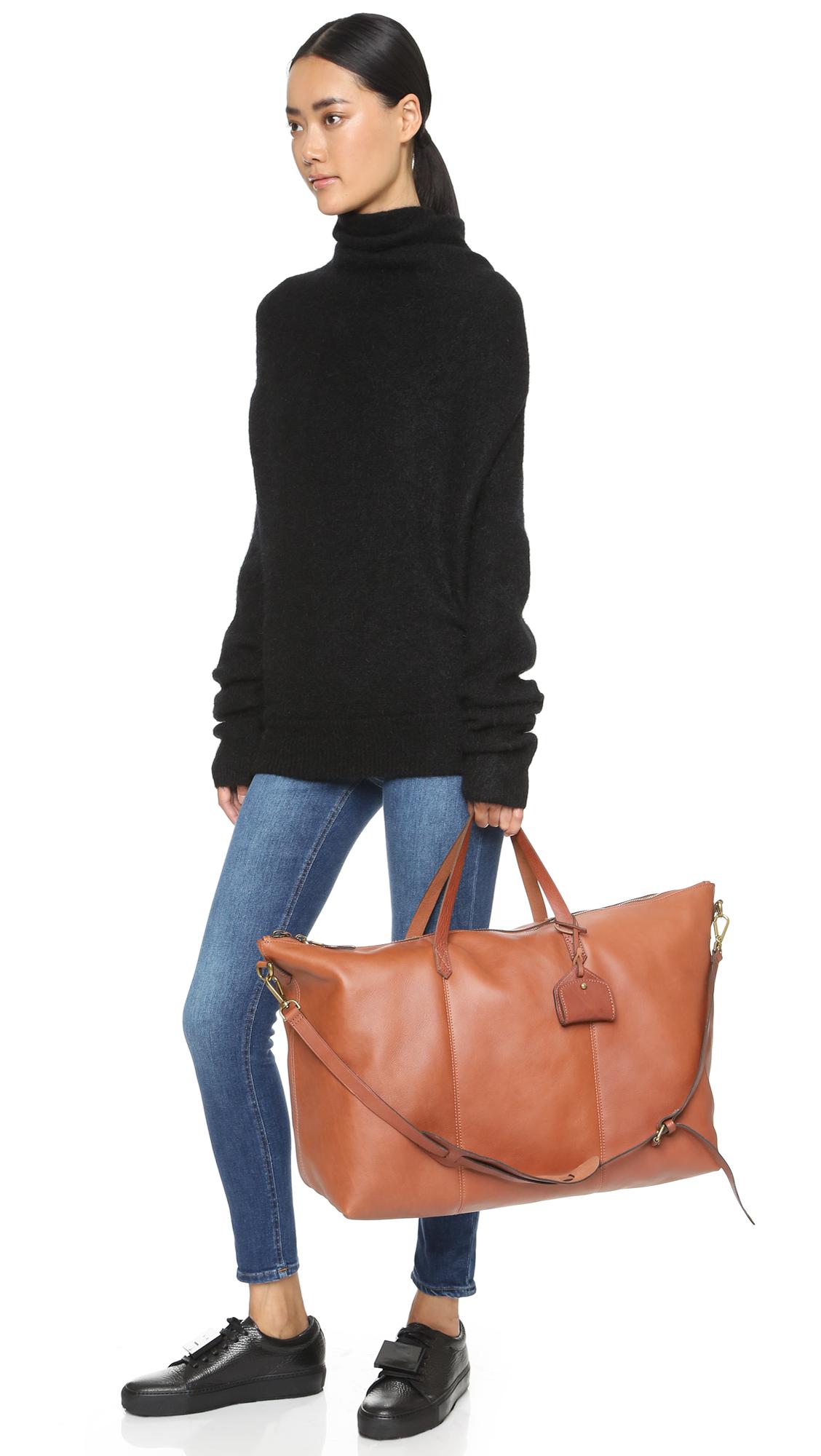 madewell leather weekender