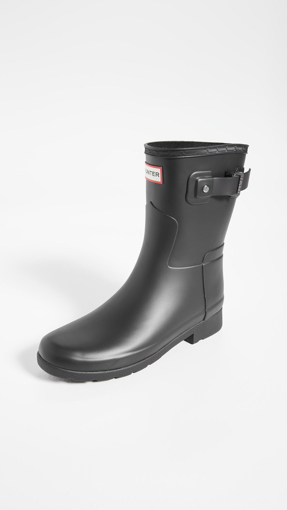 matte blue hunter boots