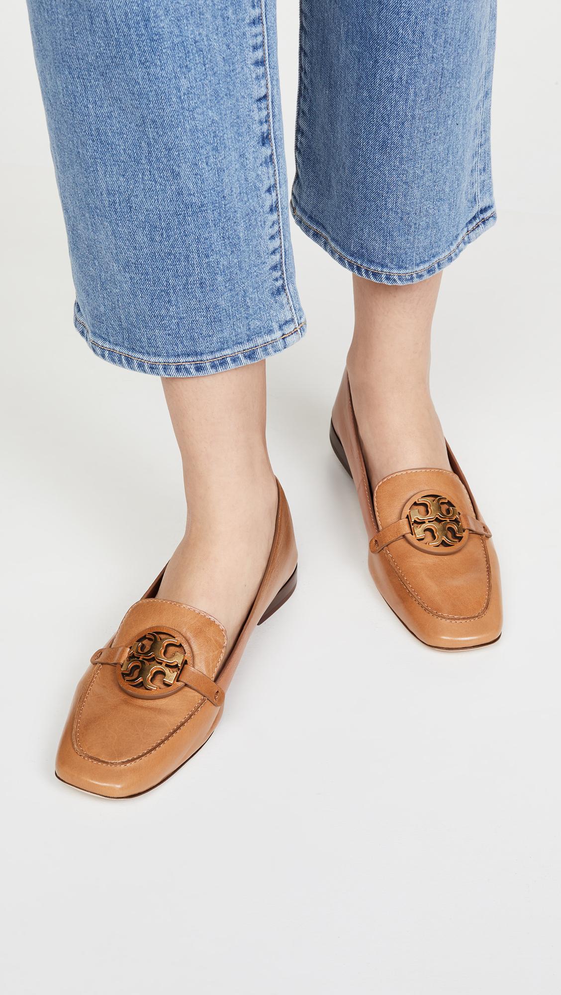Tory Burch Leather 15mm Metal Miller Loafers in Tan (Brown) - Lyst