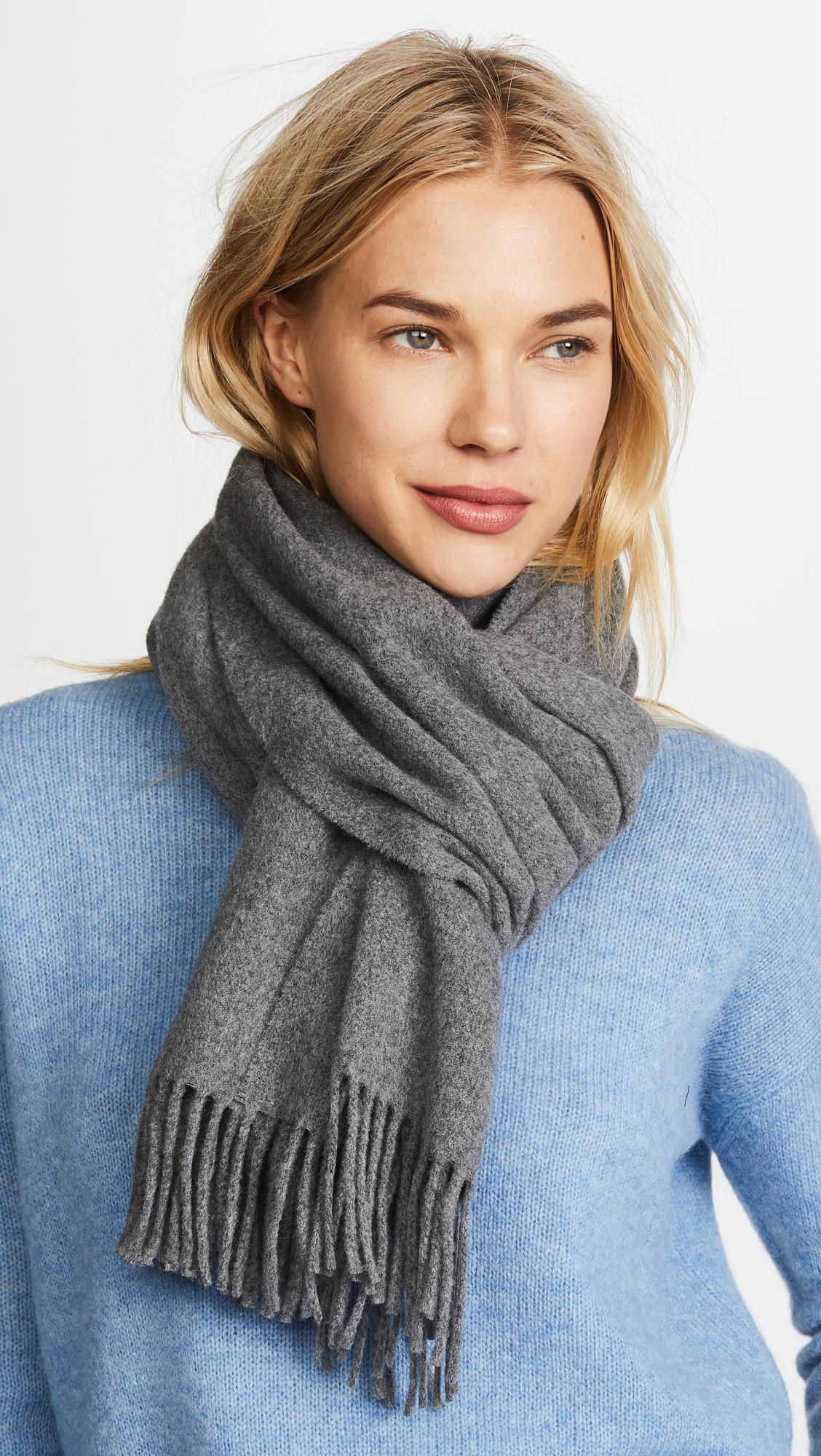 Acne Studios Wool Canada Narrow Scarf in Grey Melange (Gray) Lyst