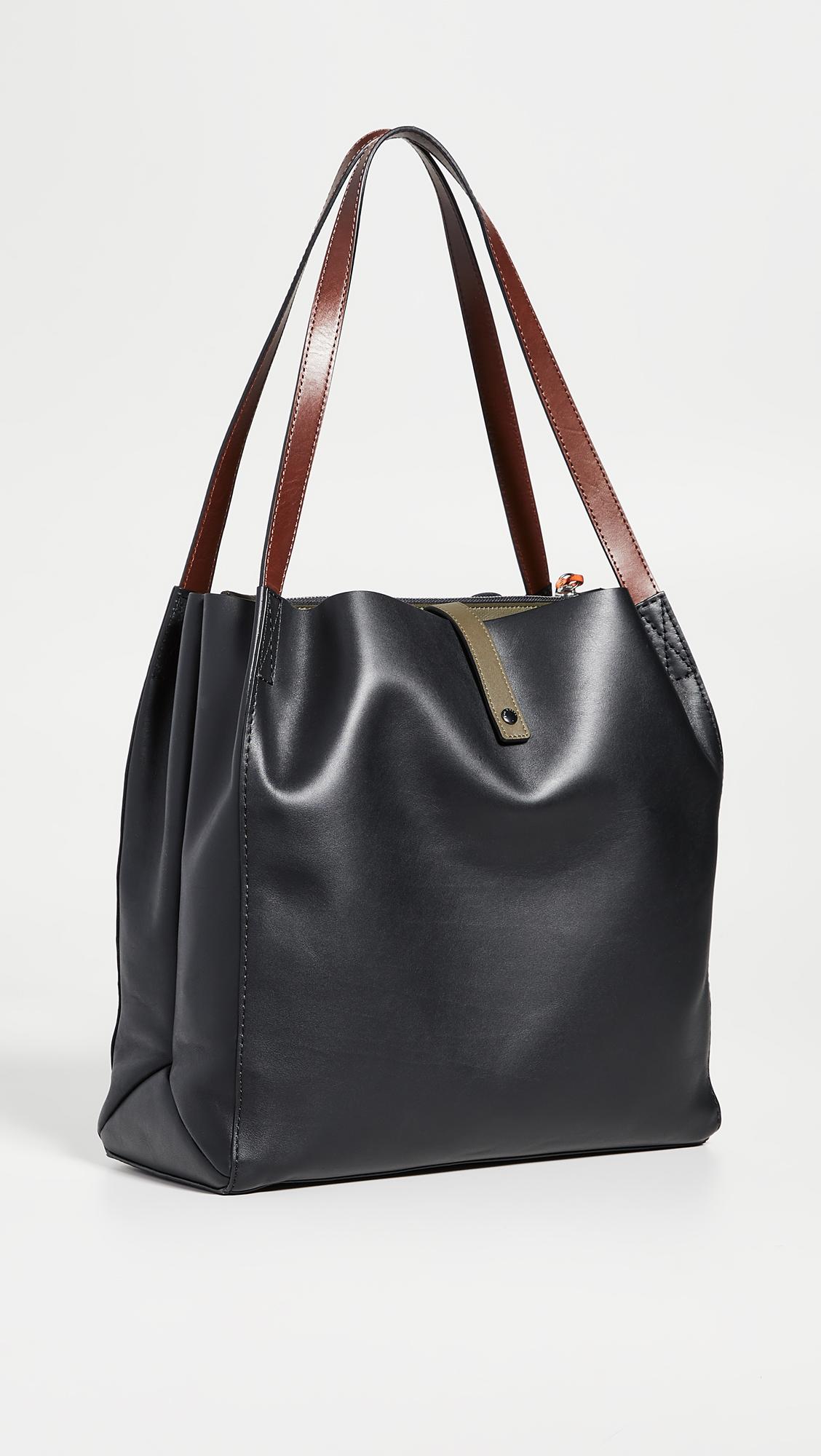 Rag & Bone Leather Passenger Tote in Black/Olive Night (Black) Lyst