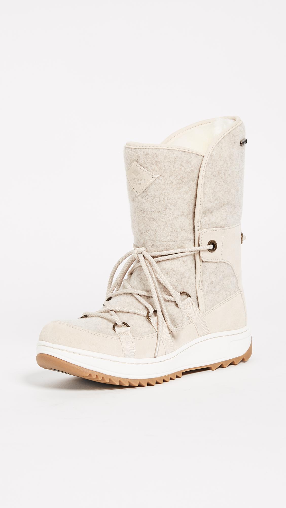 white sperry boots