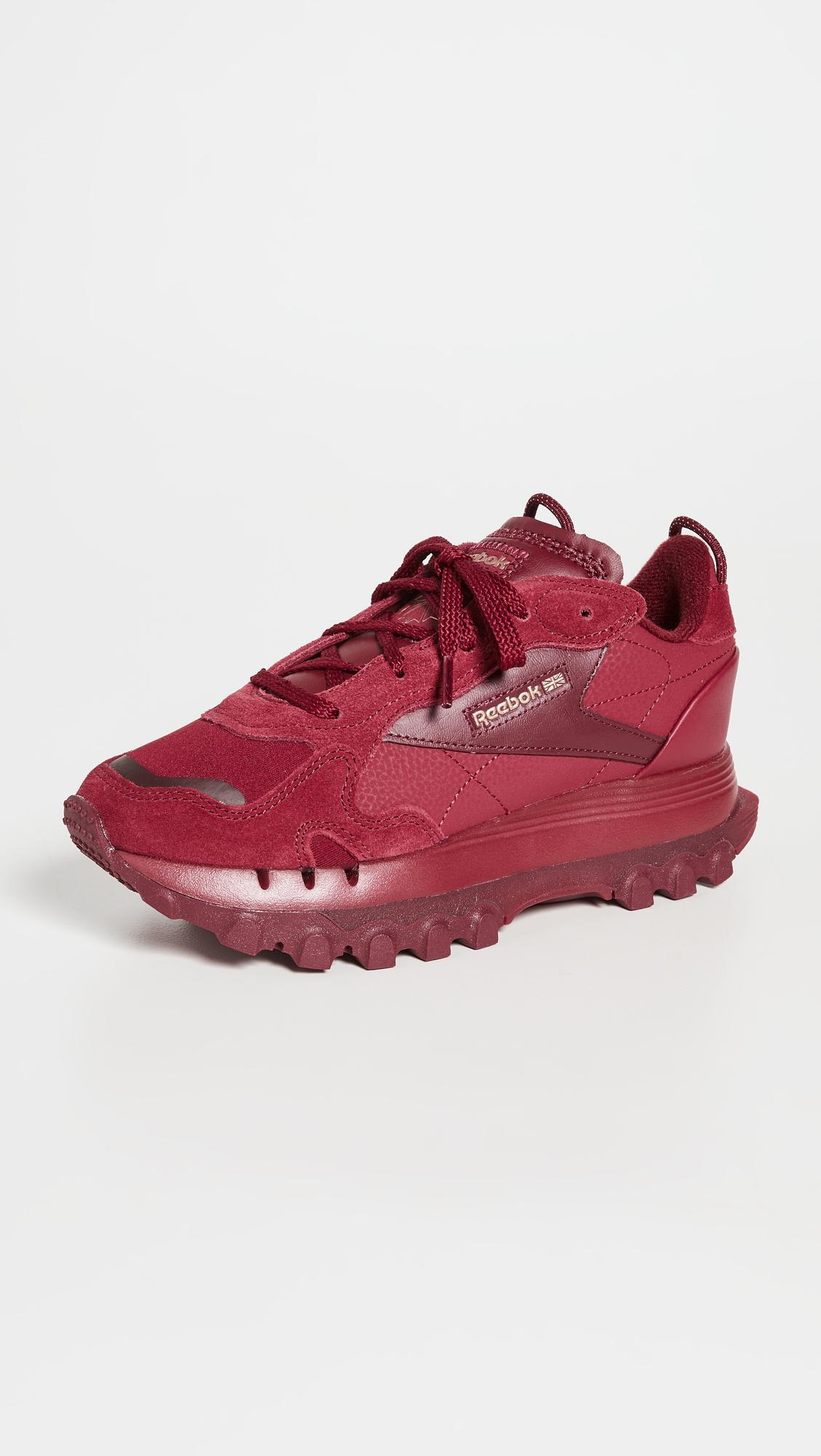 Reebok Cardi Classic Leather Sneakers in Red | Lyst