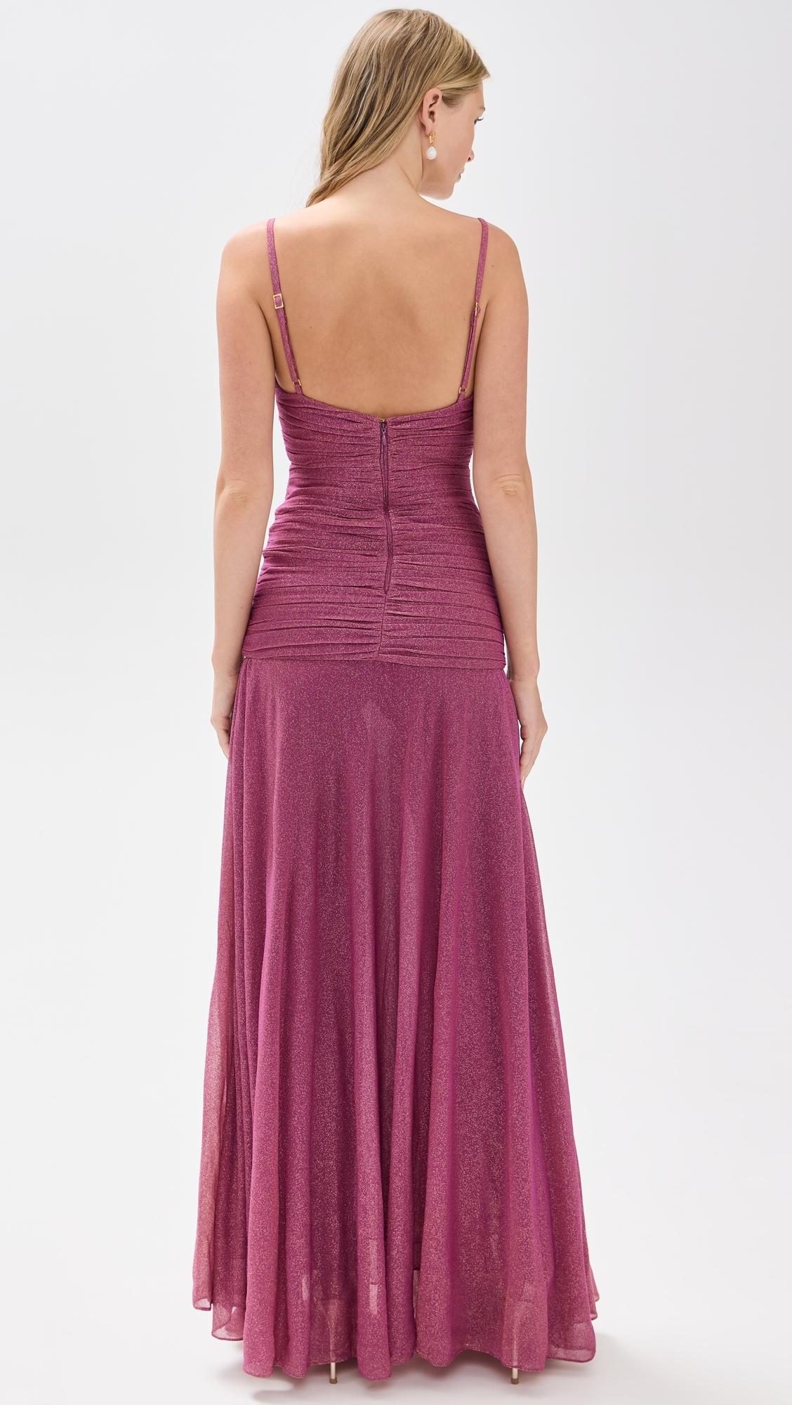 patbo aura metallic plunge maxi dress PatBO Aura Metallic Plunge Maxi Dress