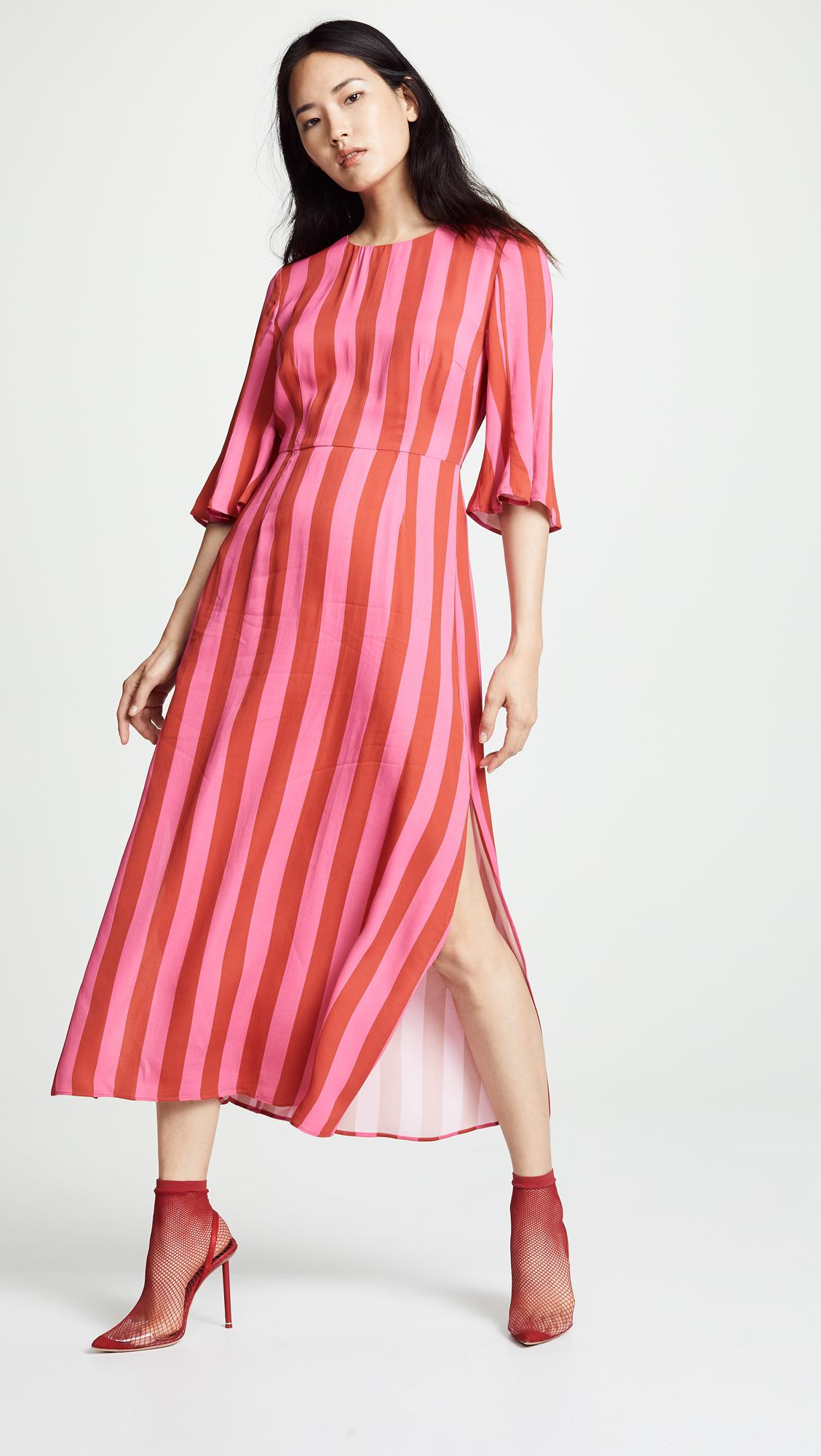 Stine Goya Synthetic Kirsten Dress in Stripes Raspberry (Pink) - Lyst