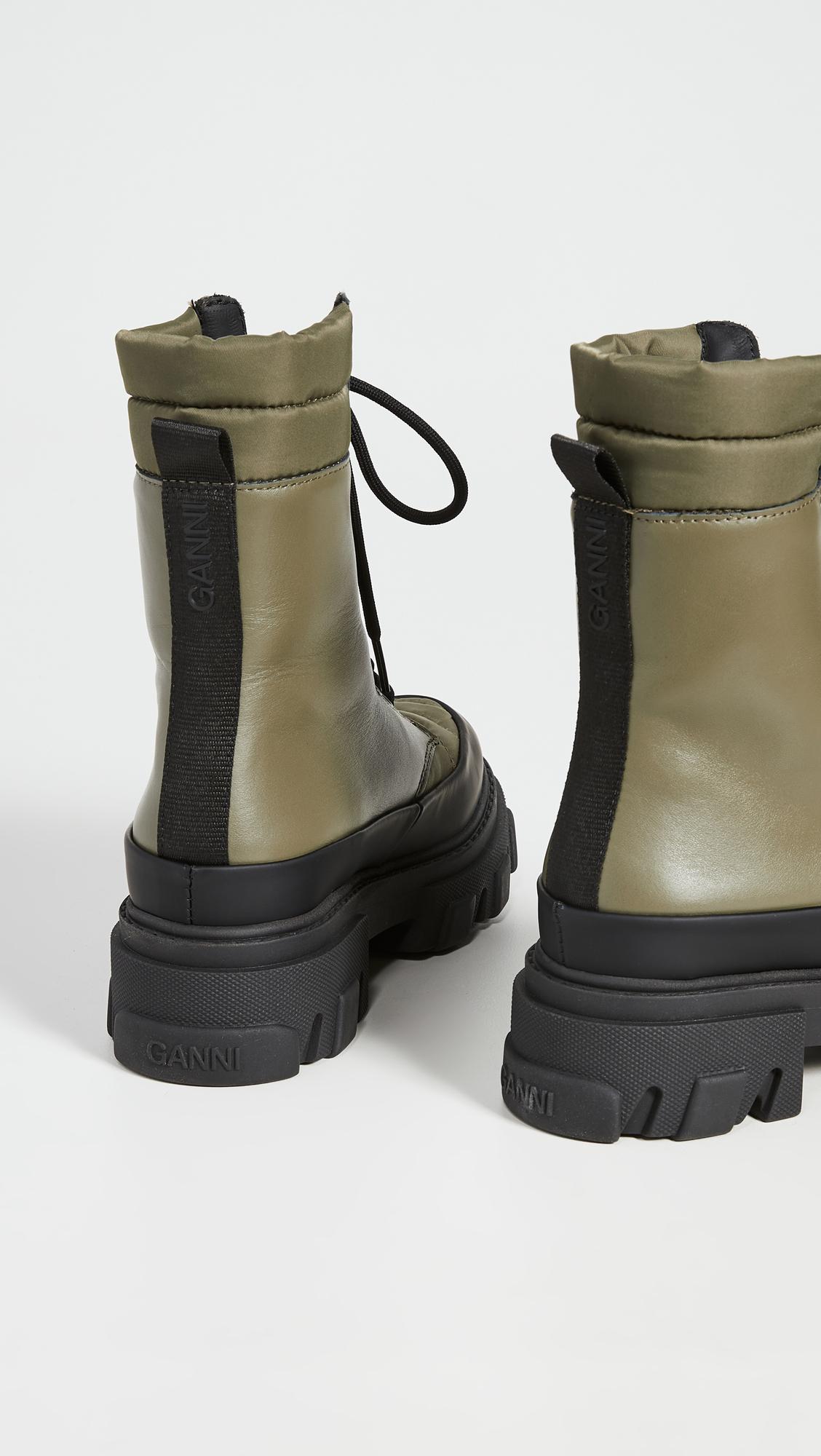 Ganni Track Sole Combat Boots | Lyst