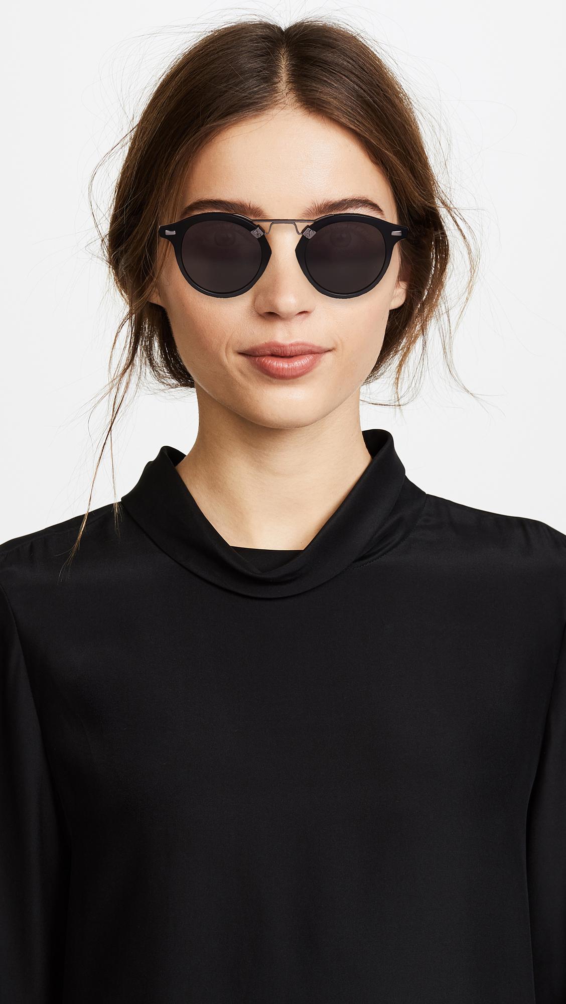 Krewe St. Louis Sunglasses in Black & Crystal (Black) - Lyst