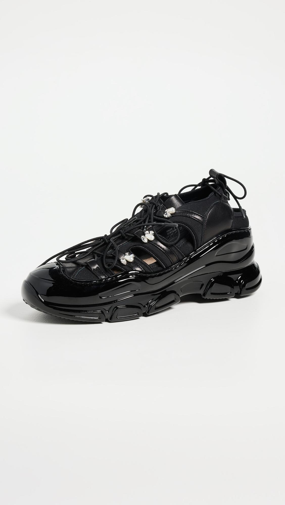 【Simone Rocha】シルバー＆ブラック ClassicTracker スニーカー Simone Rochaのシルバー＆ブラック Classic Tracker スニーカー