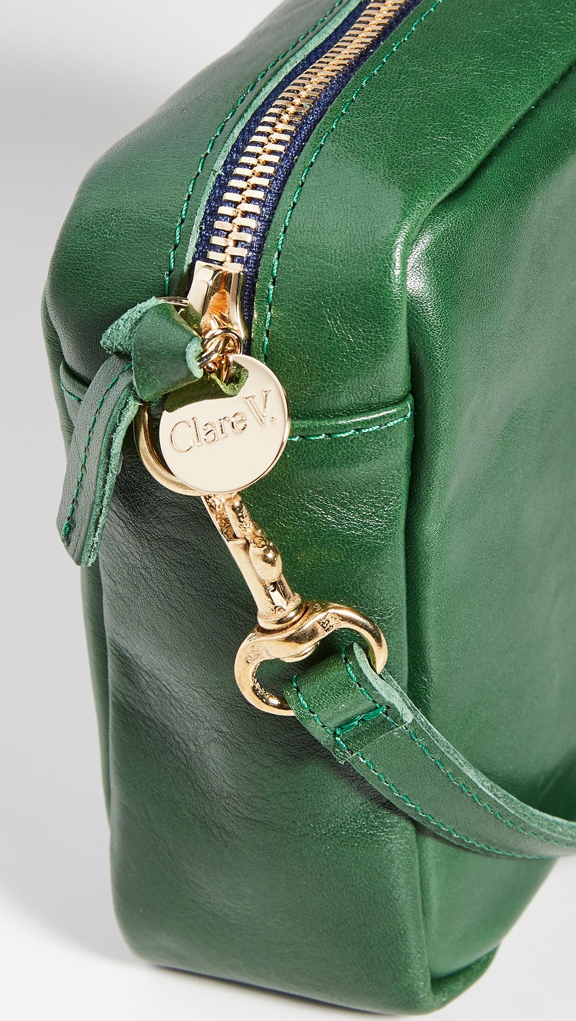 Clare V . Checked Midi Sac Crossbody Bag In Green