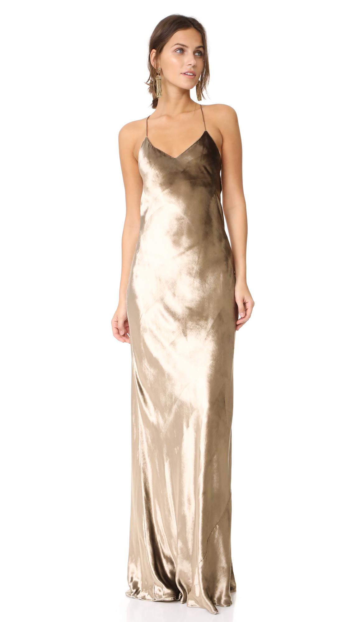 michelle mason gold dress