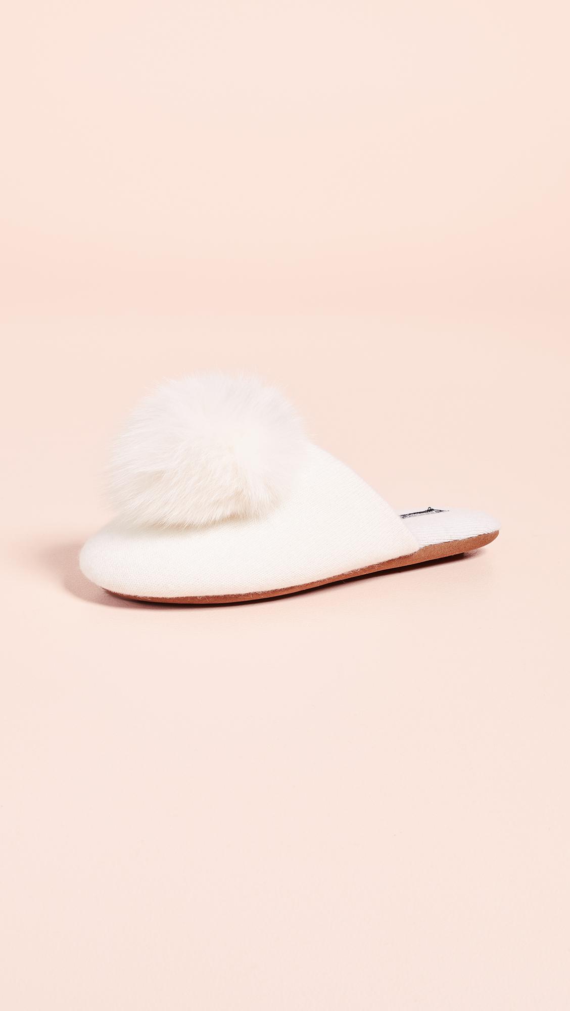 cashmere pom pom slippers