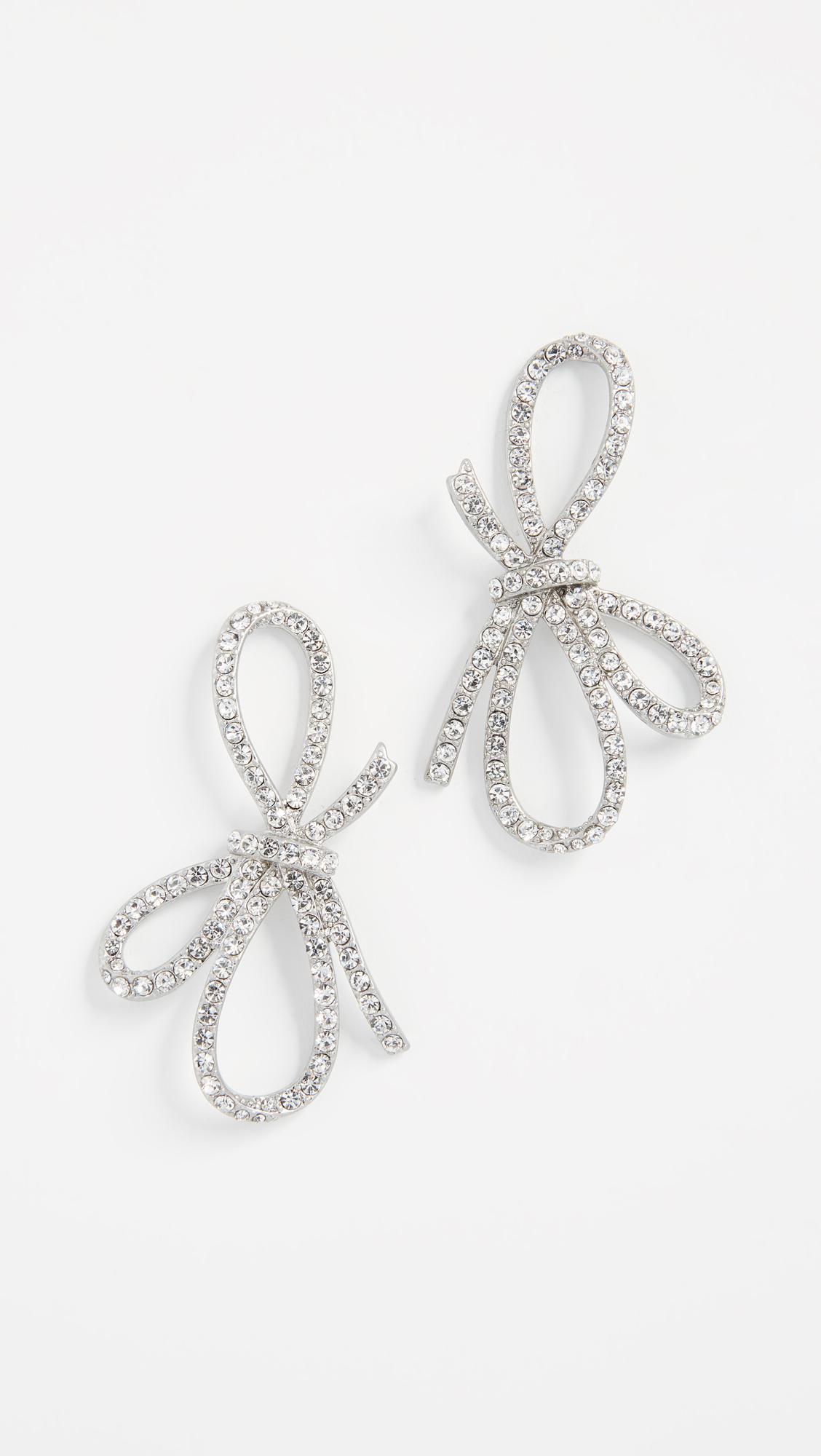 Crystal sale bow earrings