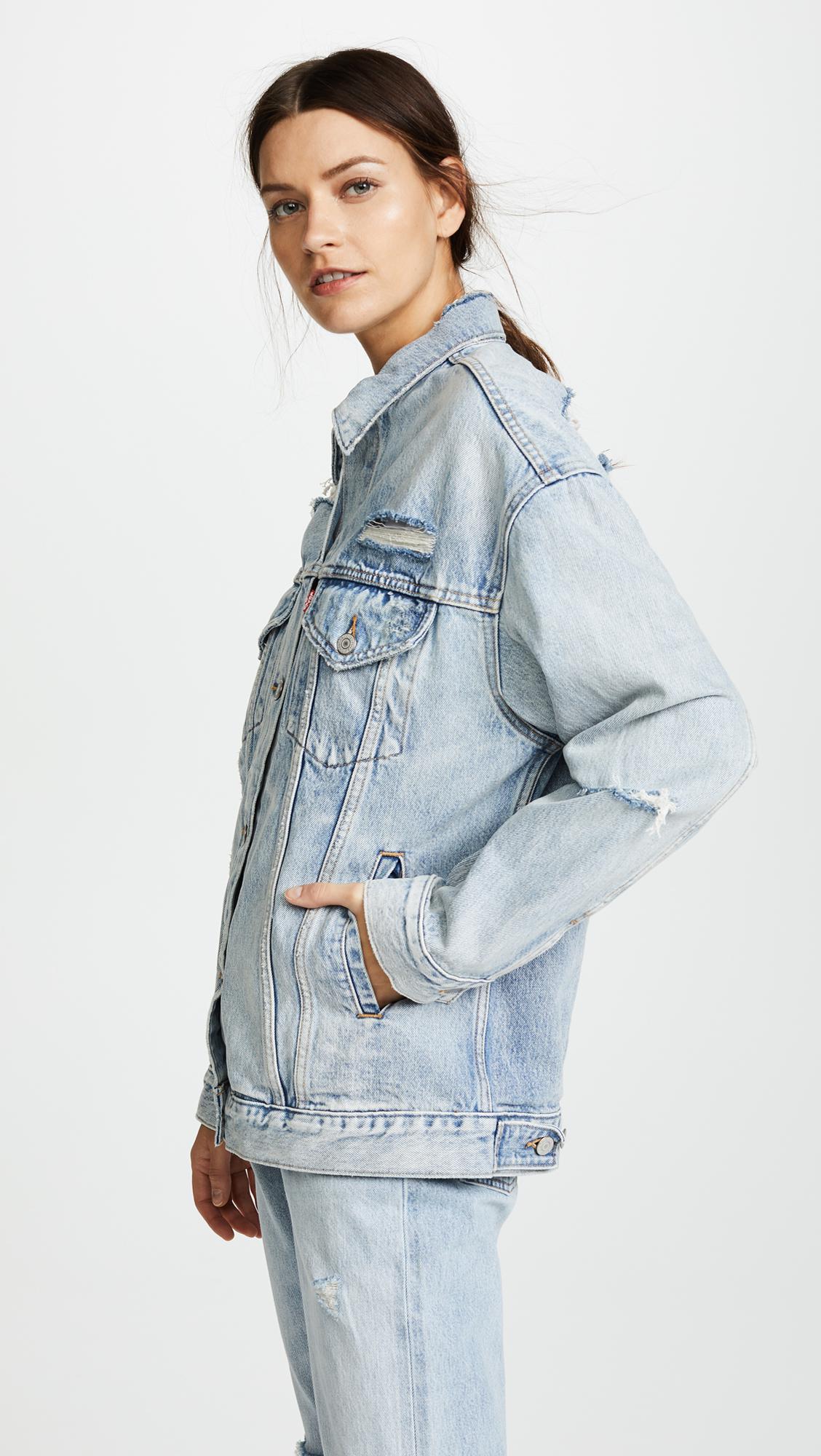 levi's women's baggy distressed trucker jacket