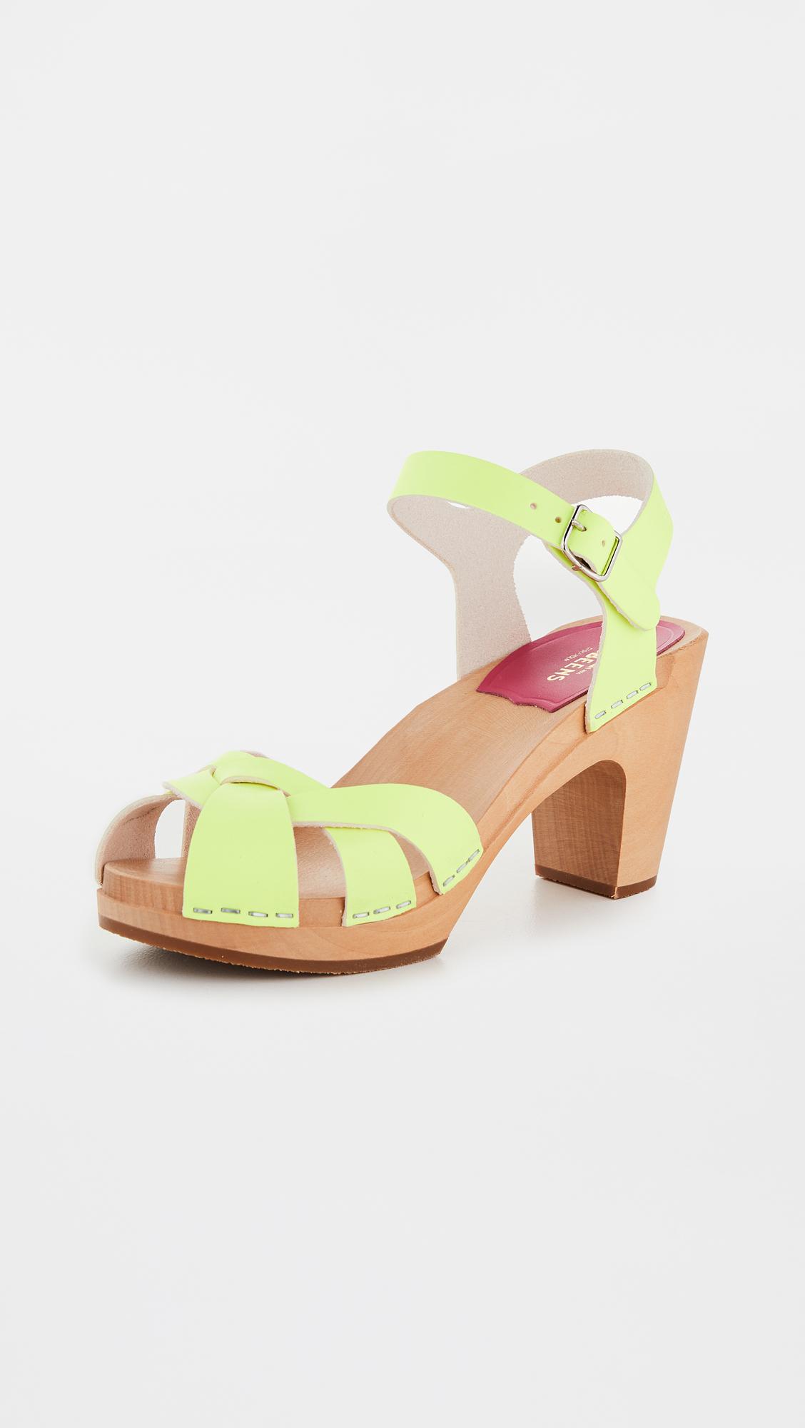 swedish hasbeens yellow clogs
