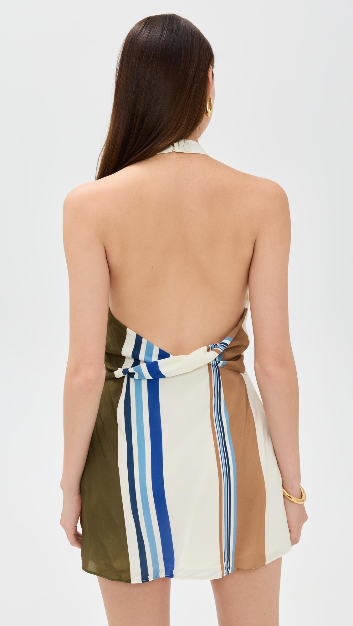 SIR. Thistle Halter Mini Dress in Blue | Lyst