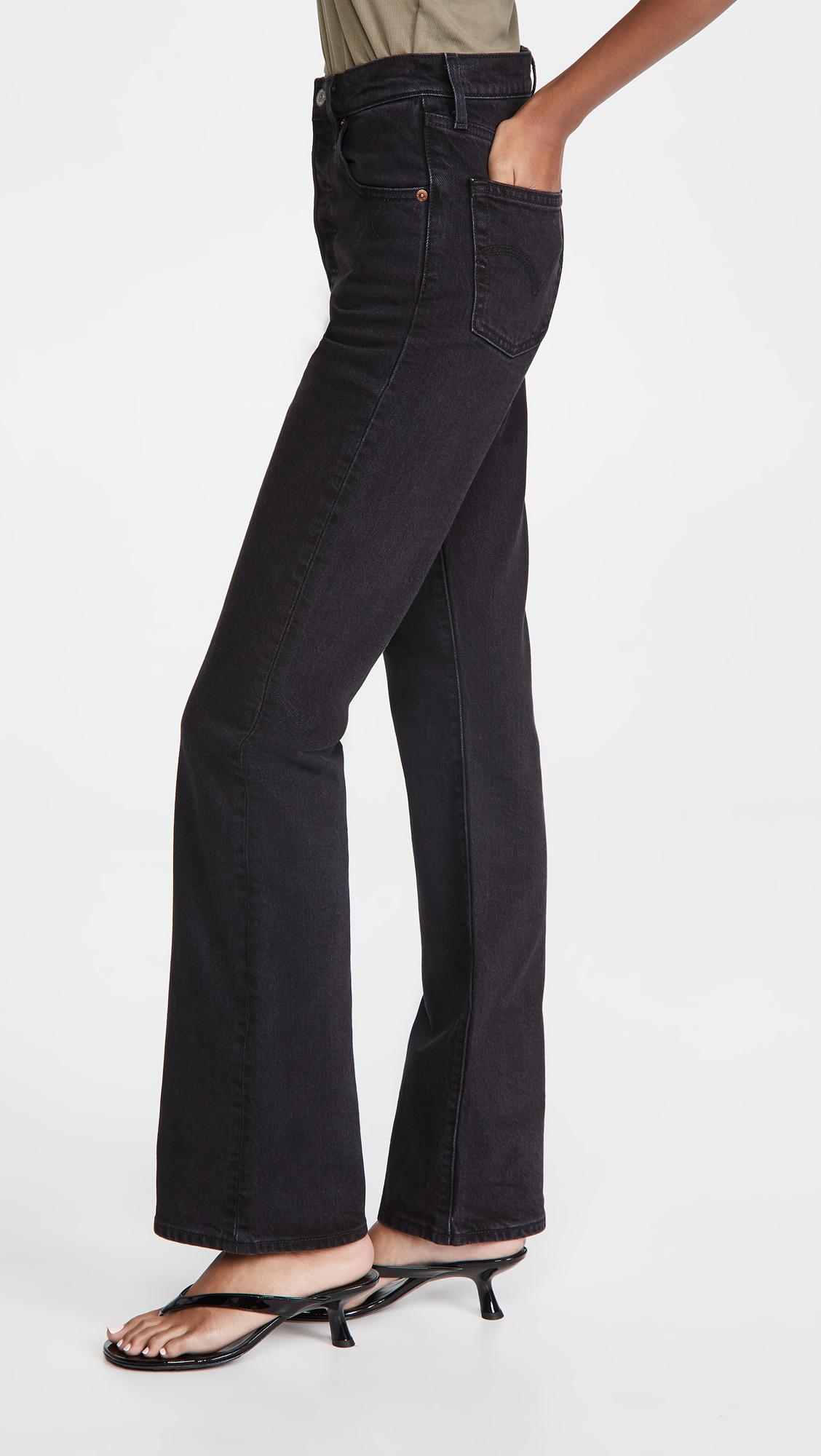 Levi's Denim Ribcage Boot Jeans in Black - Lyst