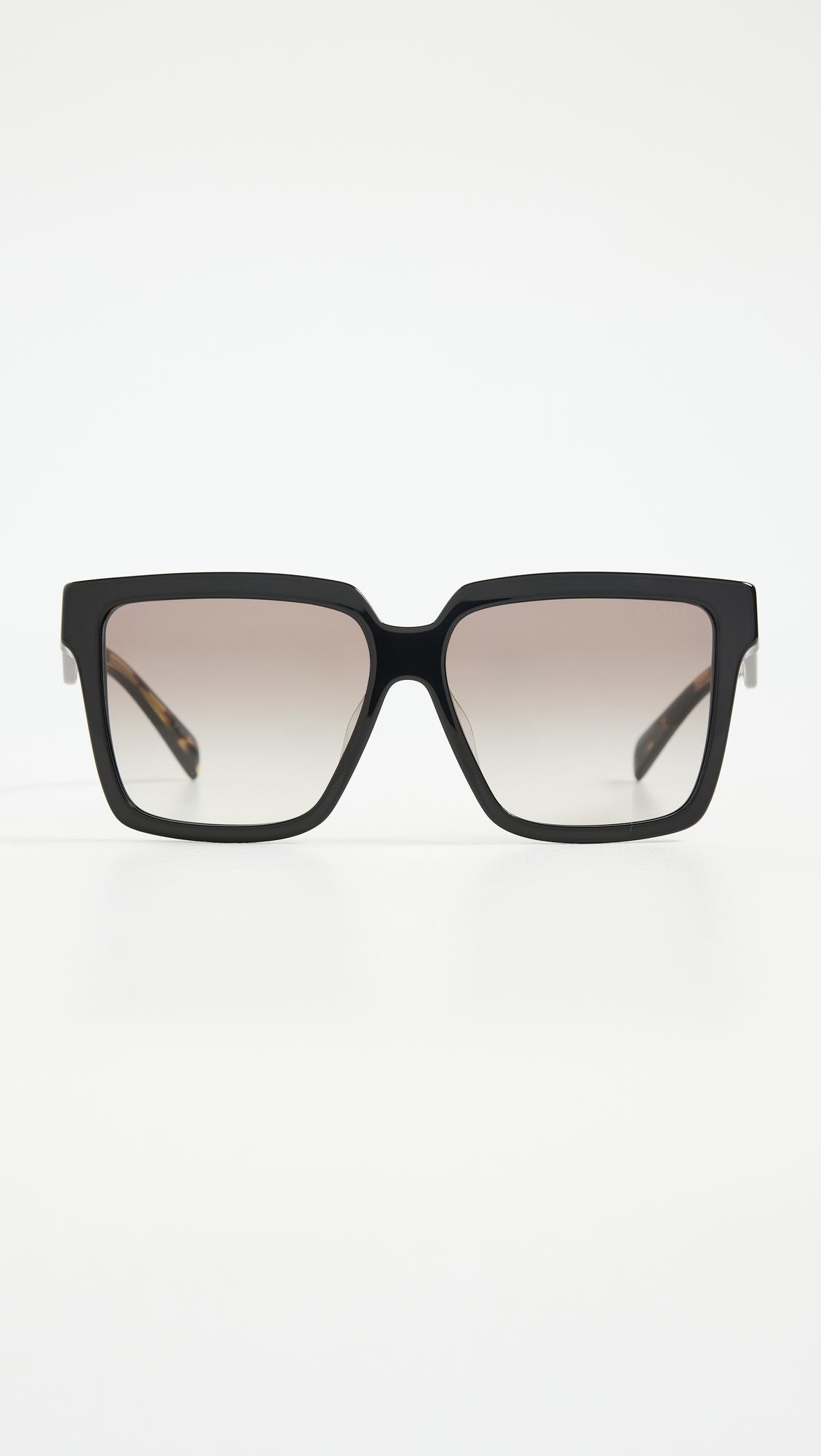 Prada Pr 24zsf Square Sunglasses in Black | Lyst