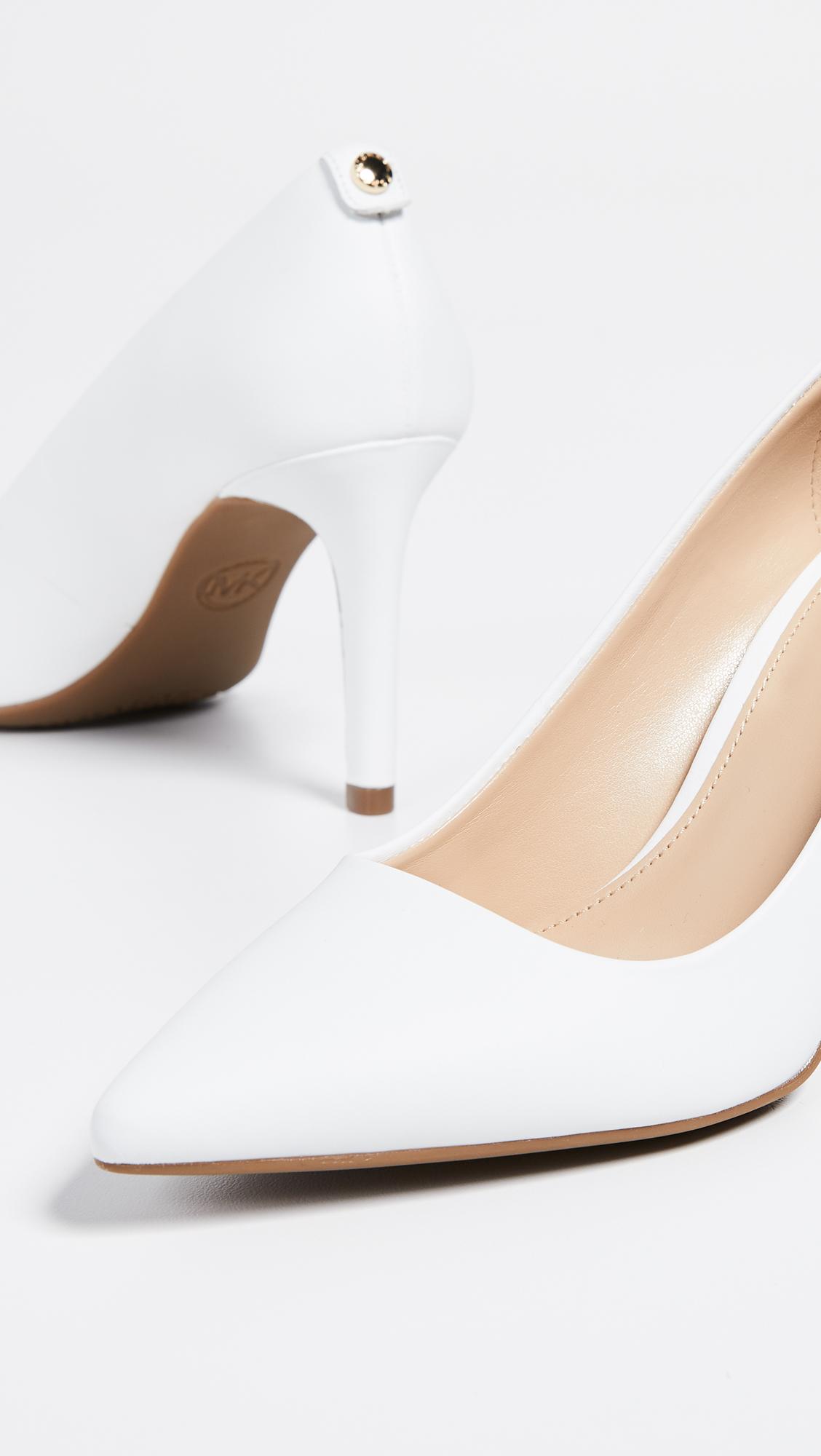 white leather stilettos