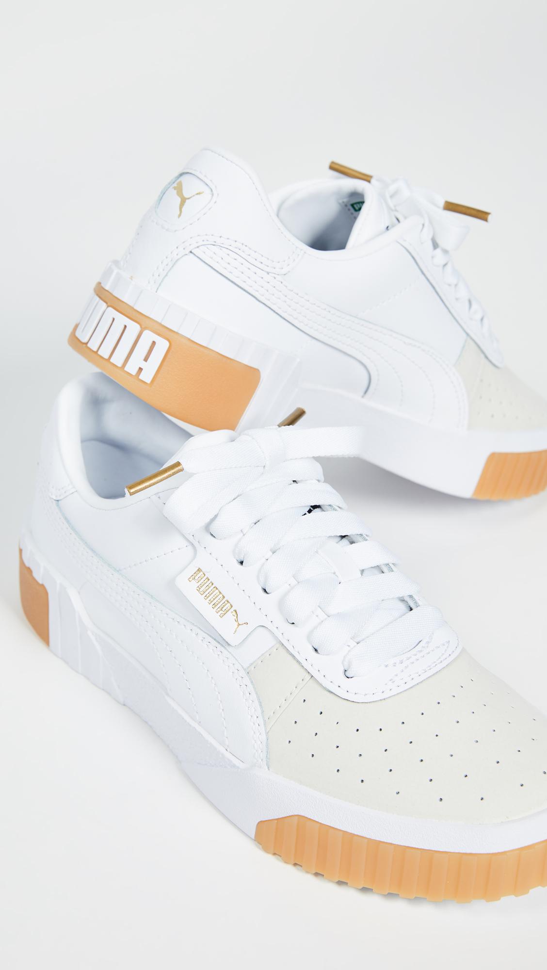 PUMA Leather Cali Exotic Sneakers in White | Lyst