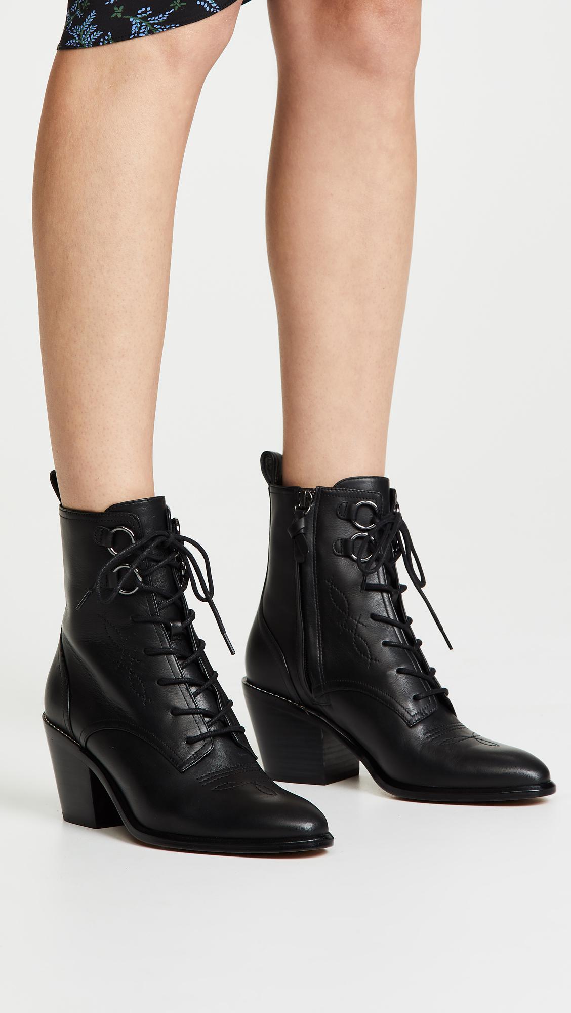 leather ankle combat boots