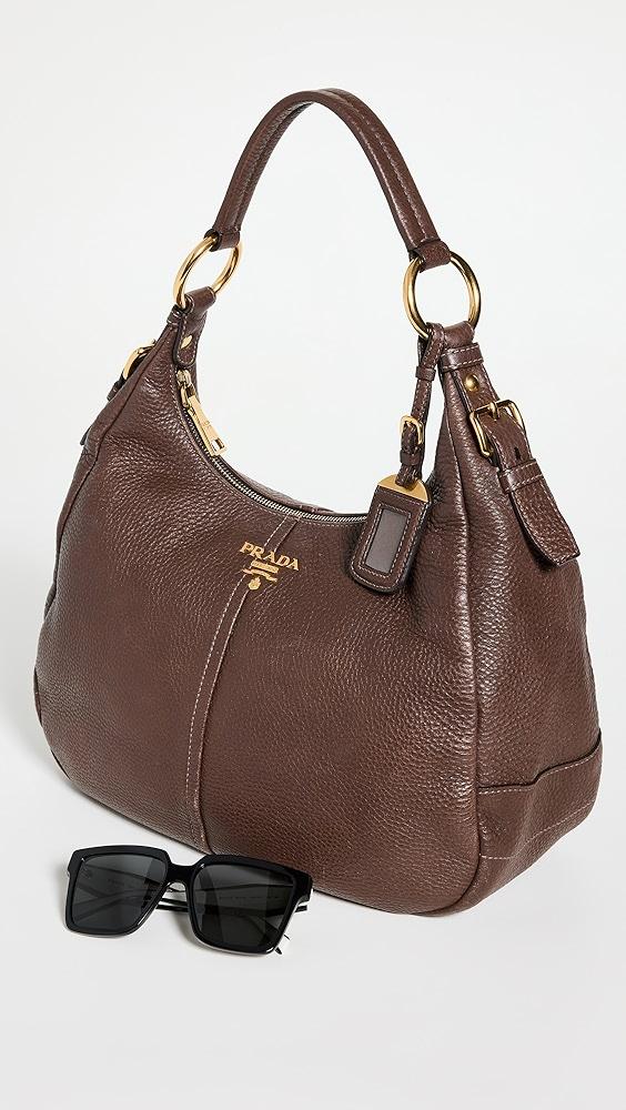 What Goes Around Comes Around Prada Brown Vitello Daino Hobo Bag