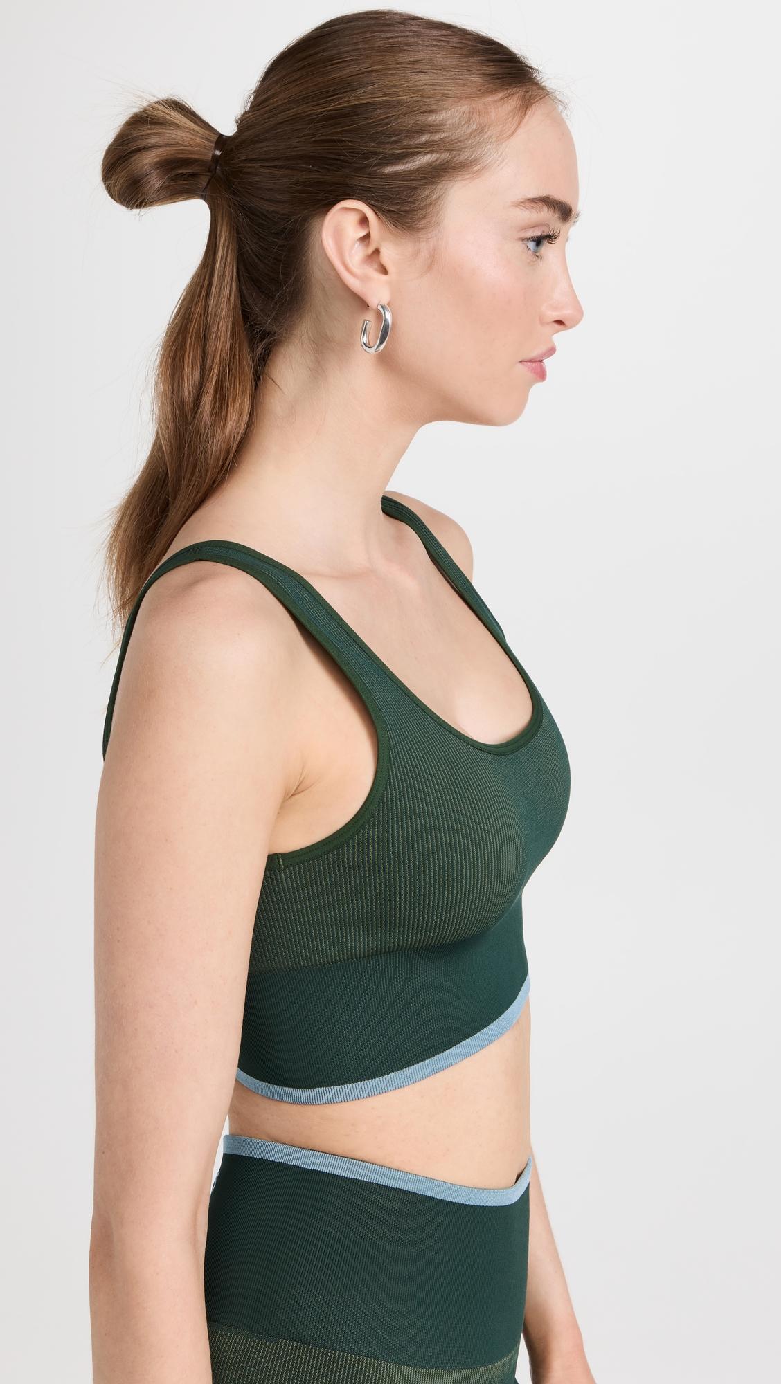 Green Racer Back Sport Bra by Outdoor Voices on Sale