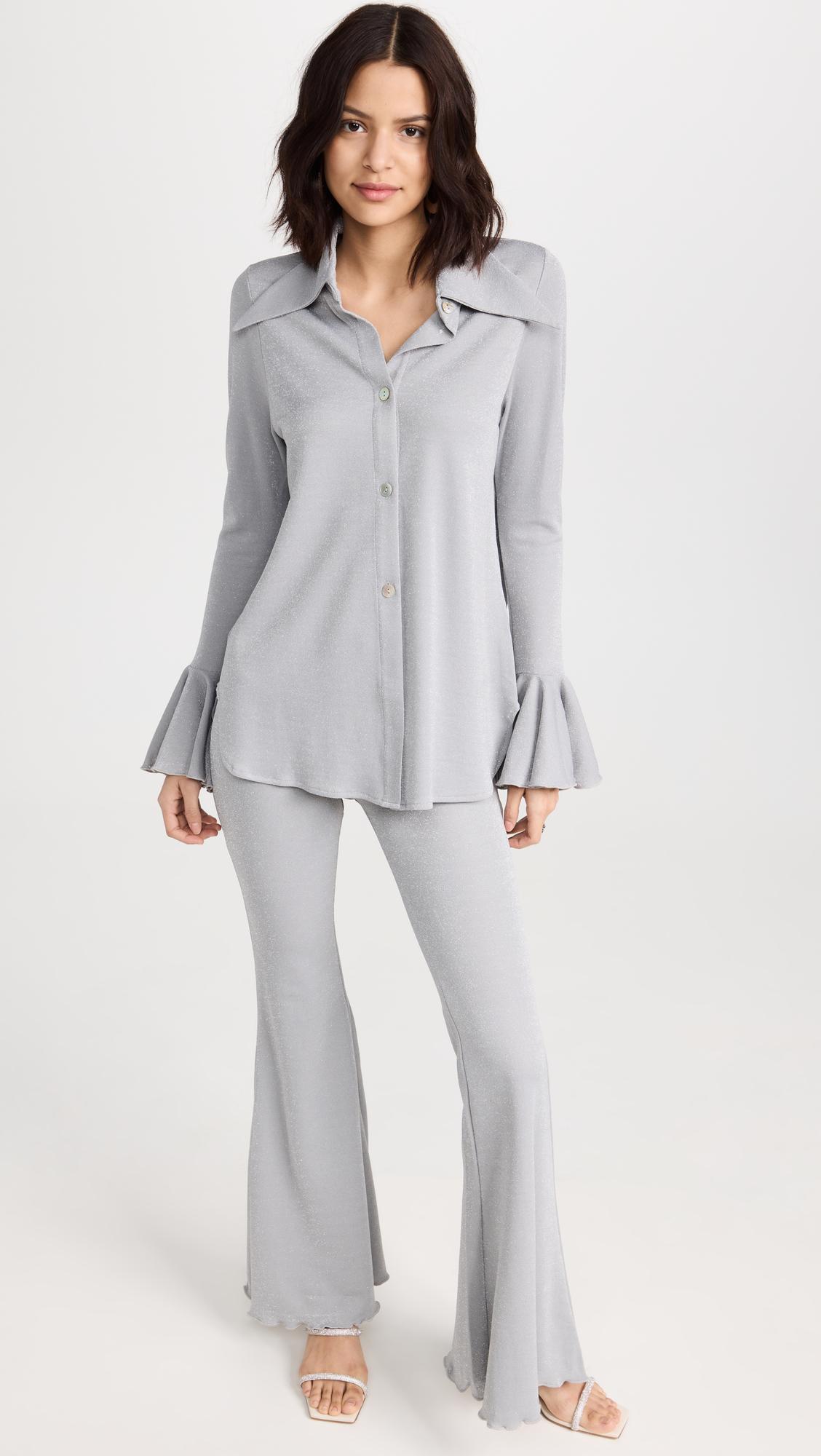 Sleeper Metallic Lounge Suit With Pants In Silver in Gray Lyst