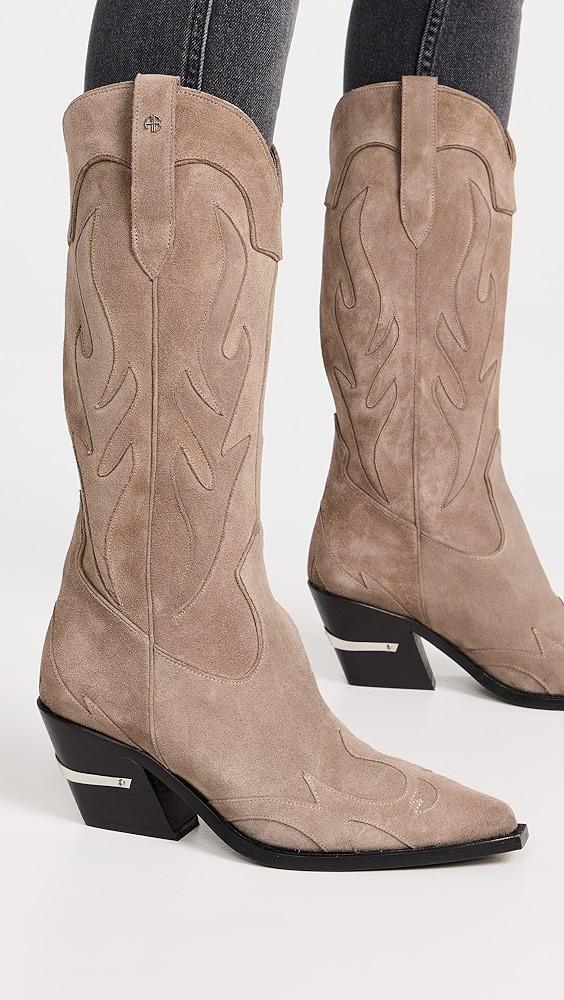 Anine Bing Mid Calf Tania Boots - Western in White | Lyst