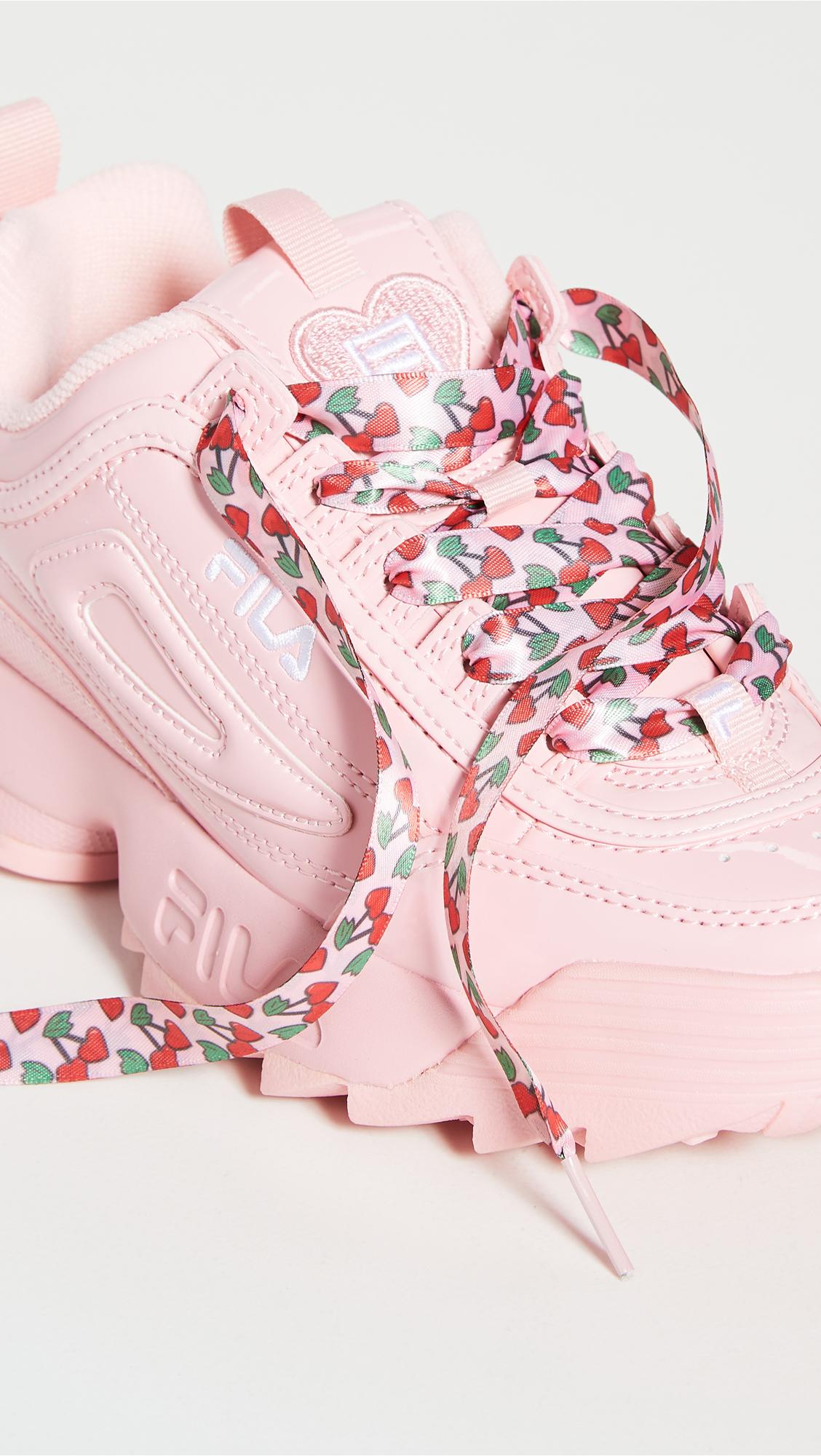 Fila Leather Disruptor Ii Heart Sneakers in Almond Blossom (Pink) - Lyst