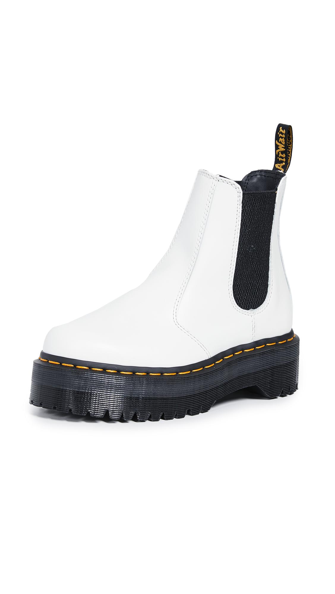 doc marten quad chelsea boots white